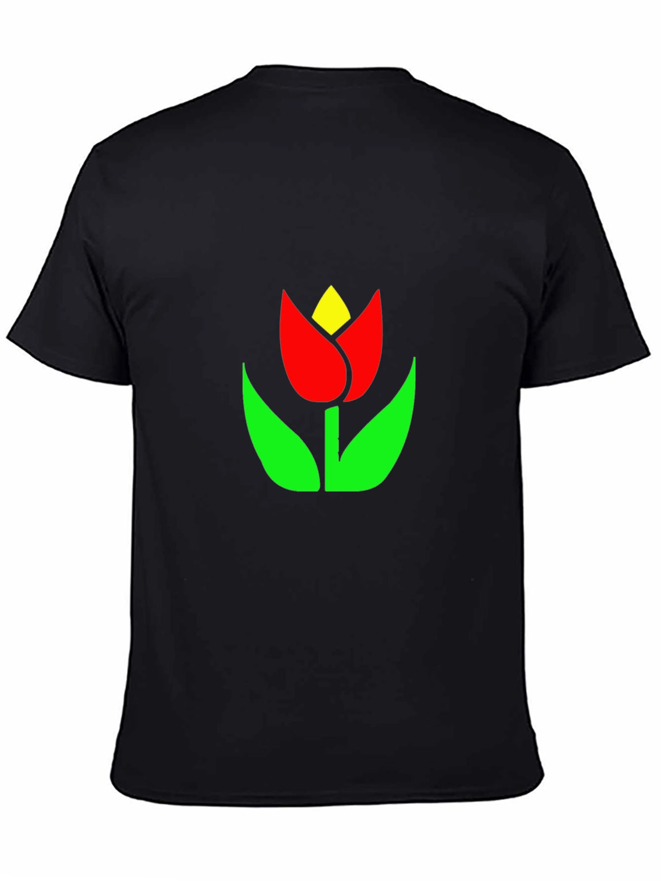 Black Tulip Graphic Tee - Stylish Comfort
