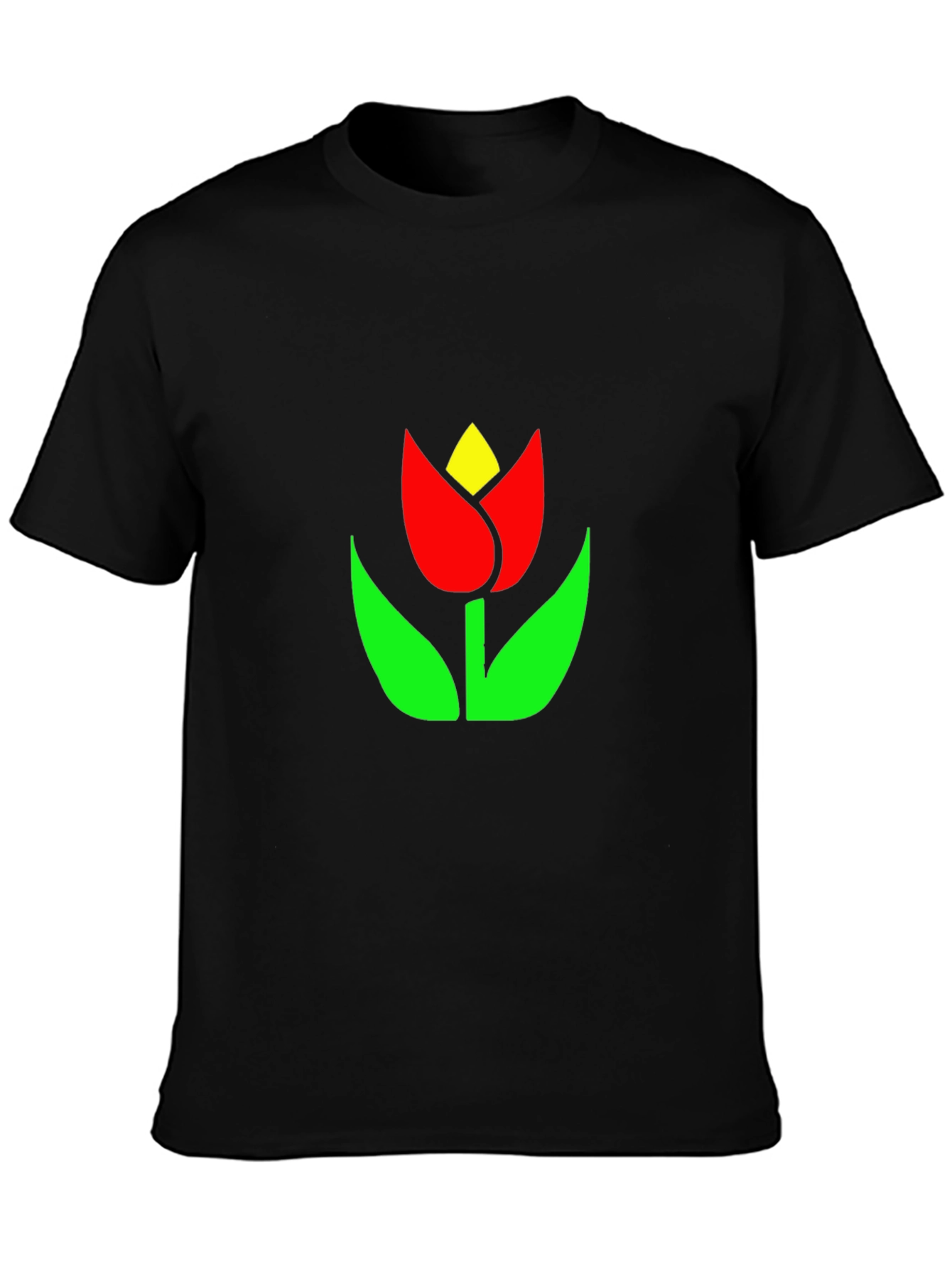 Black Tulip Graphic Tee - Stylish Comfort