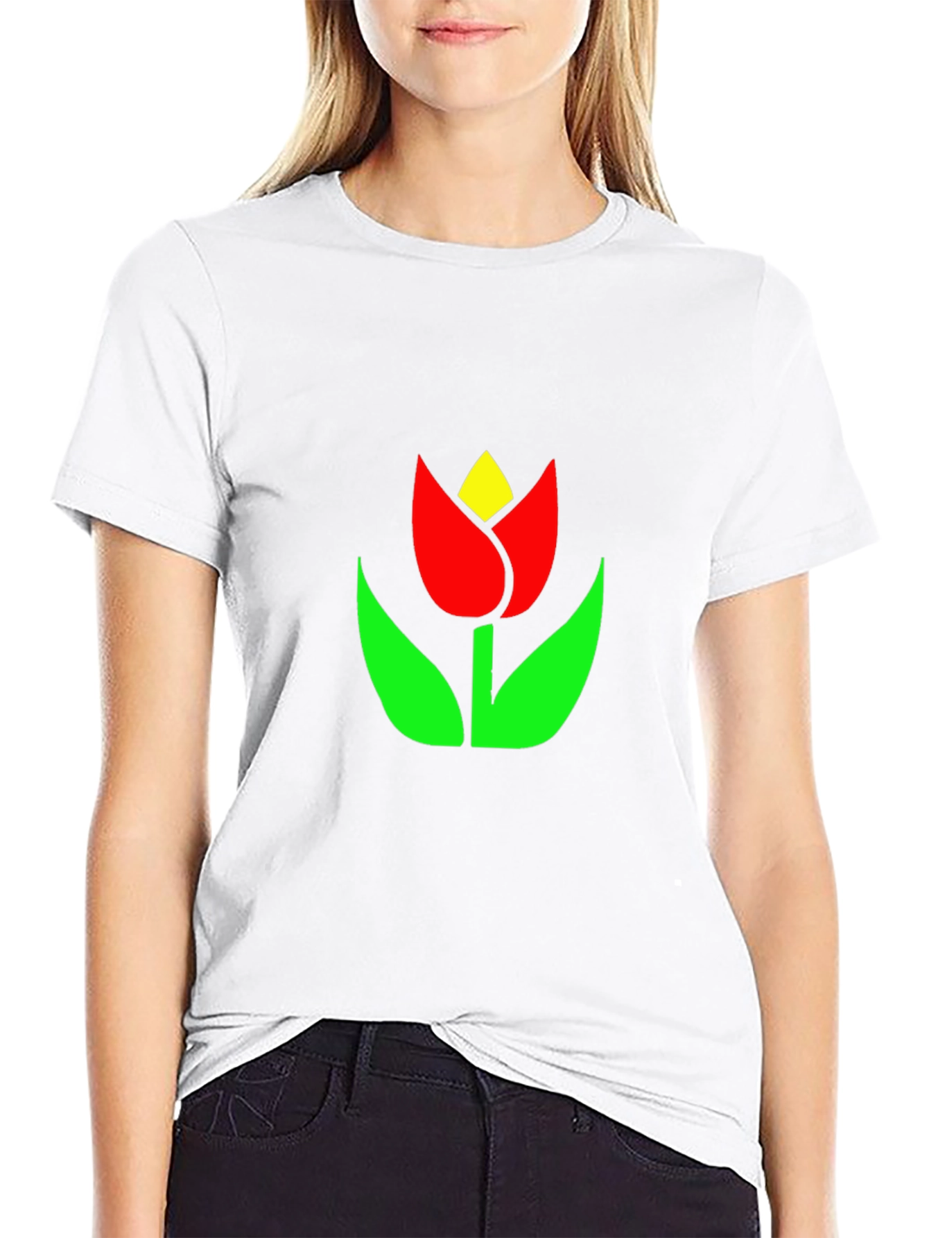 Black Tulip Graphic Tee - Stylish Comfort