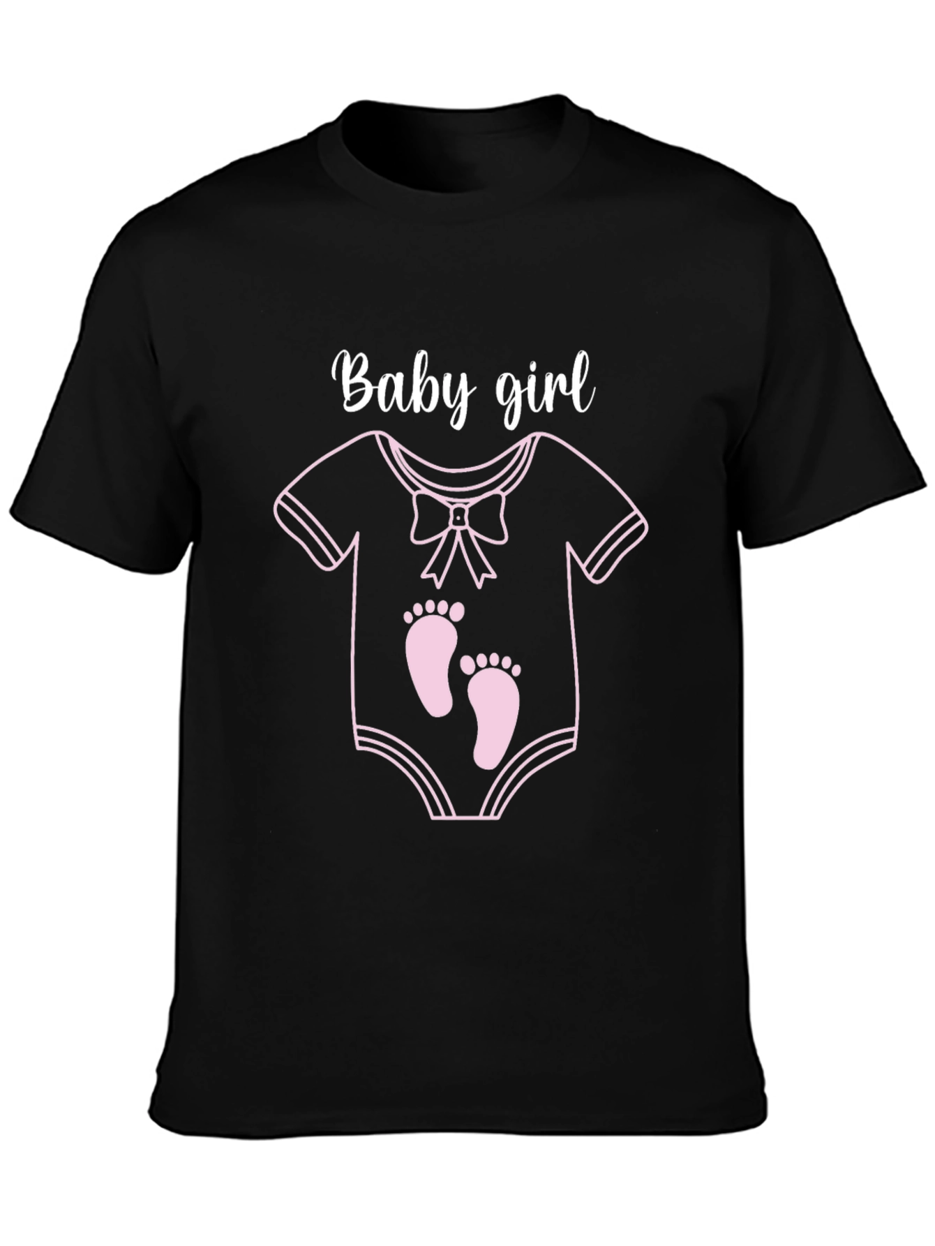 Baby Girl Bodysuit Graphic T-Shirt - Black