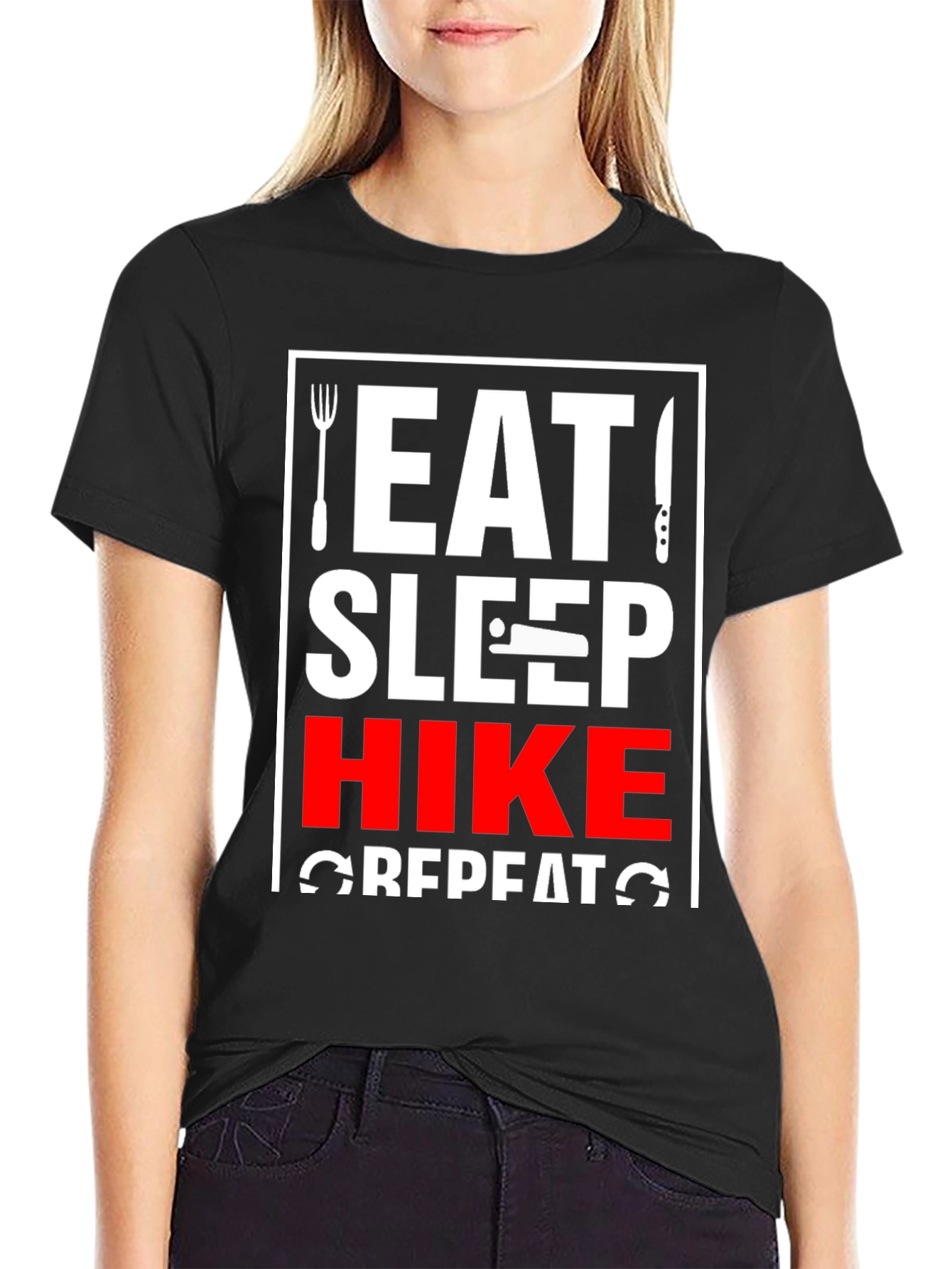 Eat Sleep Hike Repeat T-Shirt - Adventure Ready!