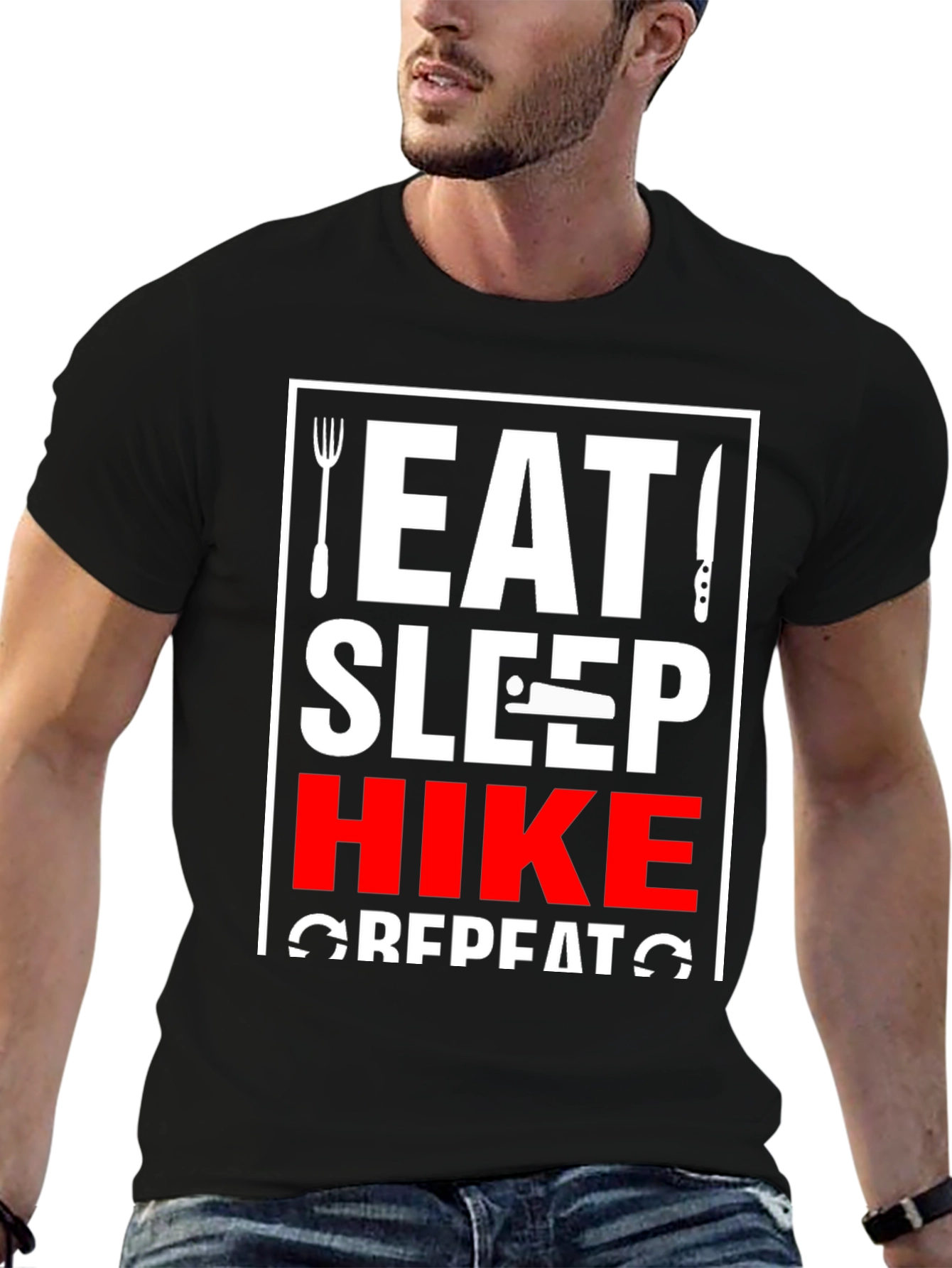 Eat Sleep Hike Repeat T-Shirt - Adventure Ready!