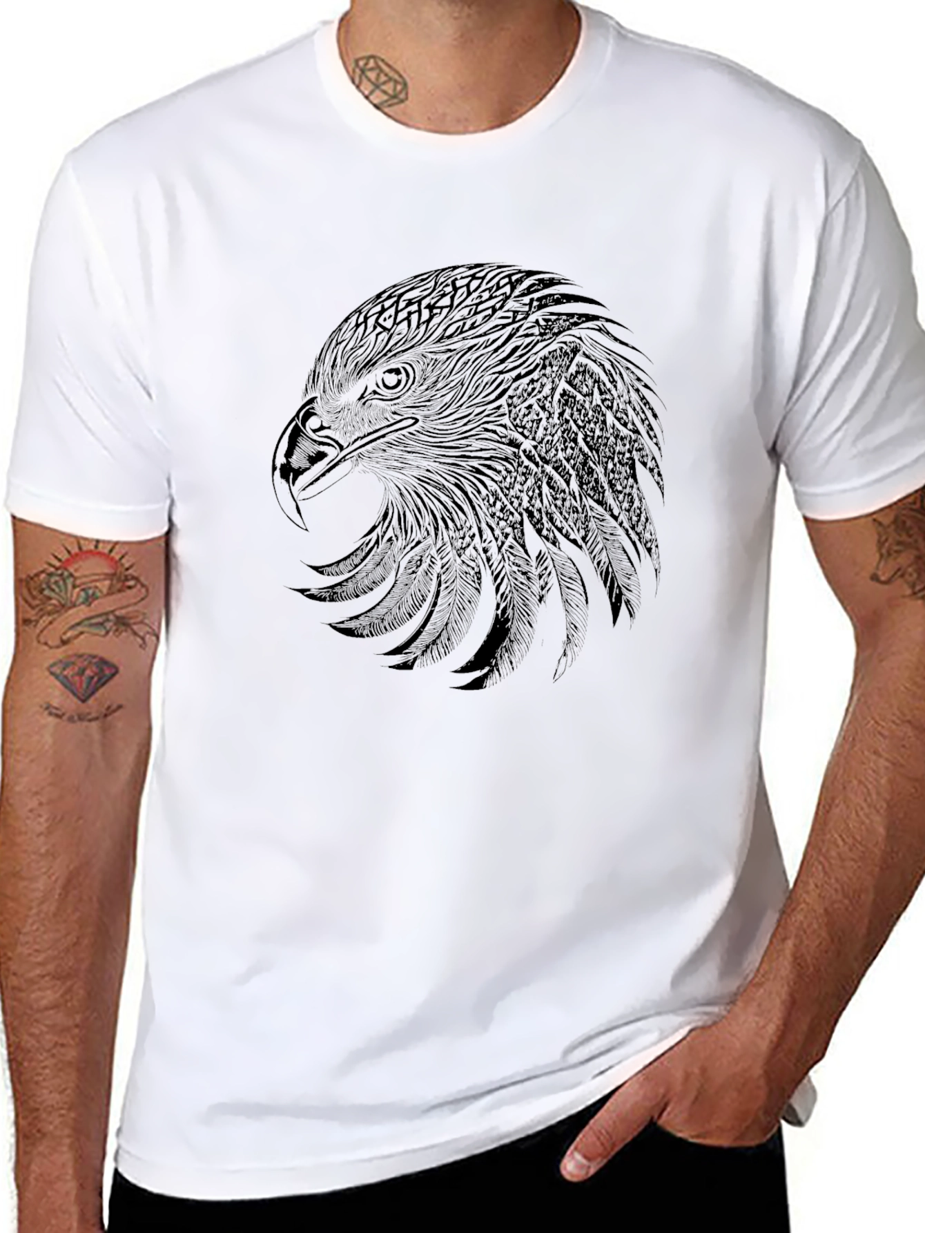 Black Eagle Graphic Tee - Mens Short Sleeve