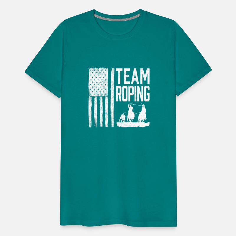 Team Roping - Patriotic Rodeo Cowboys - Distressed