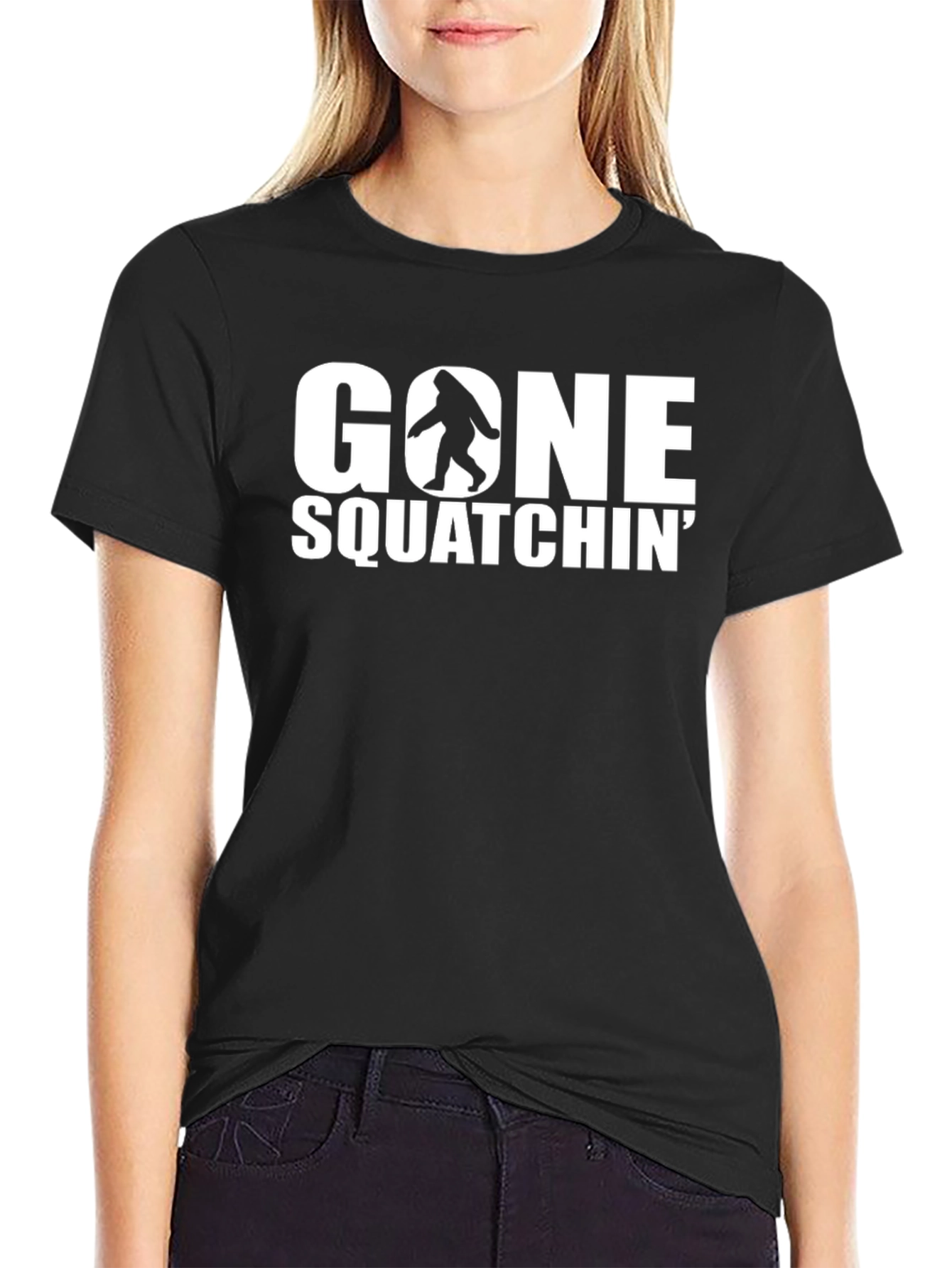 Gone Squatchin Graphic T-Shirt - Black