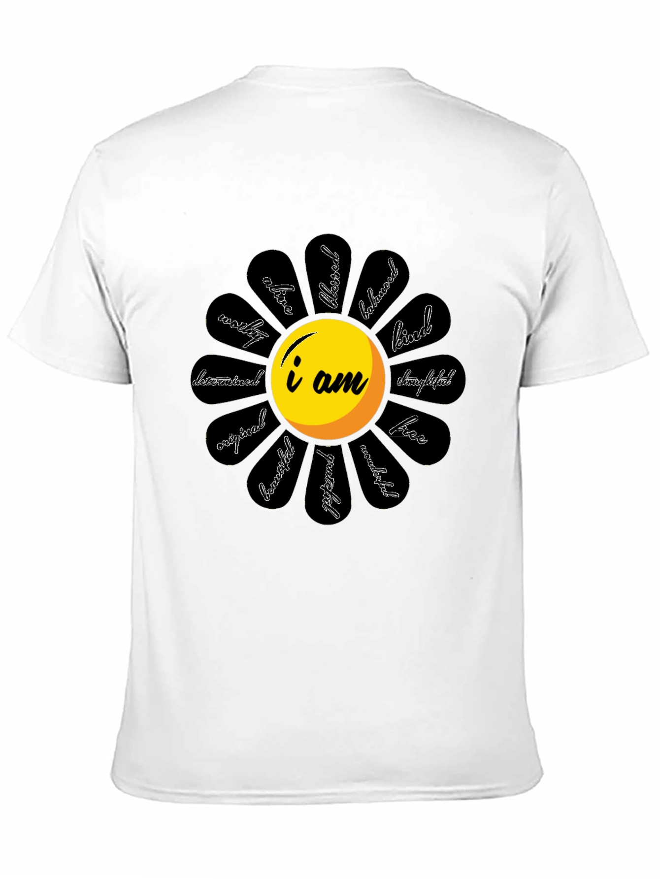 Affirmation Flower Graphic Tee - Black