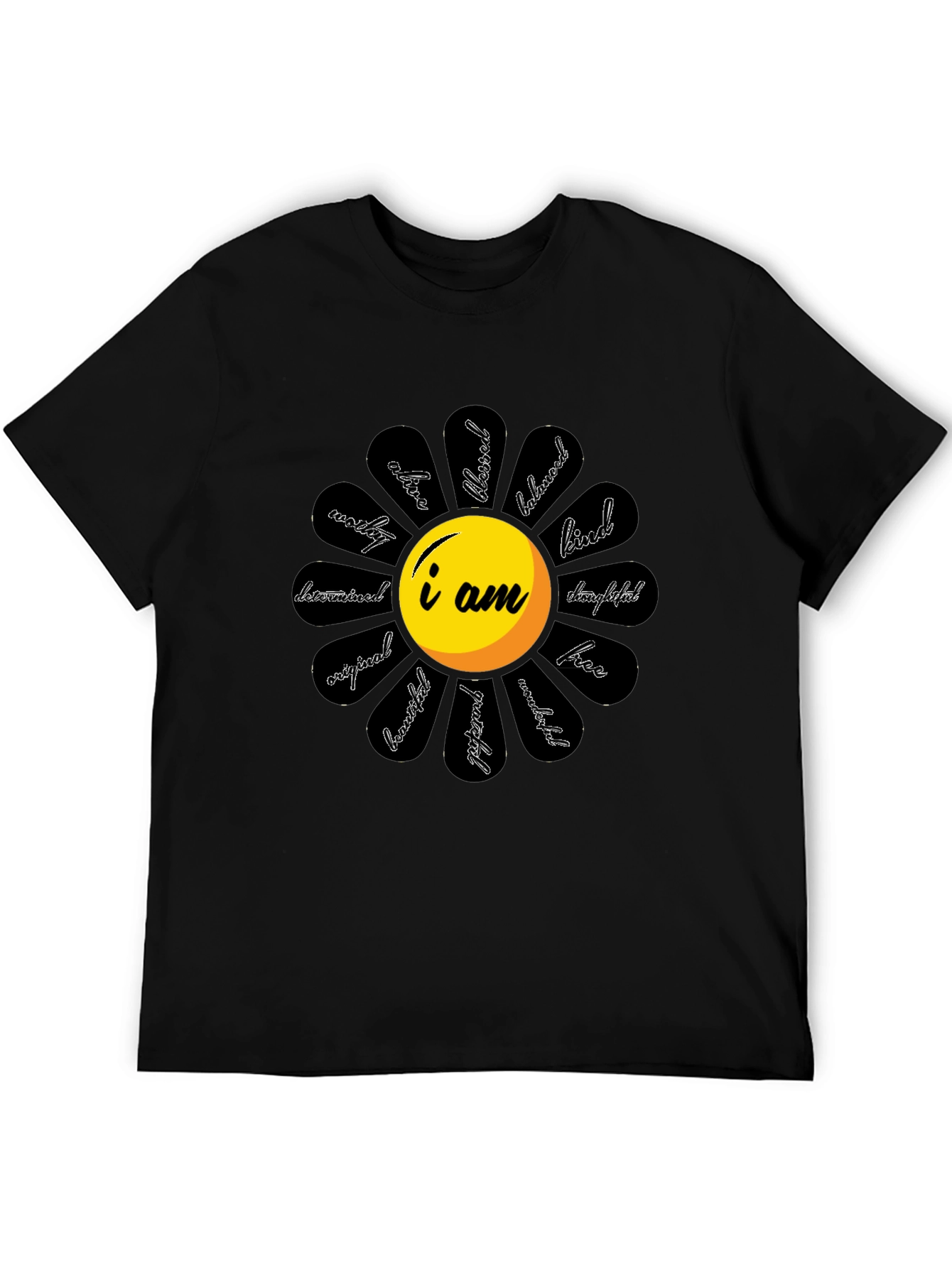 Affirmation Flower Graphic Tee - Black