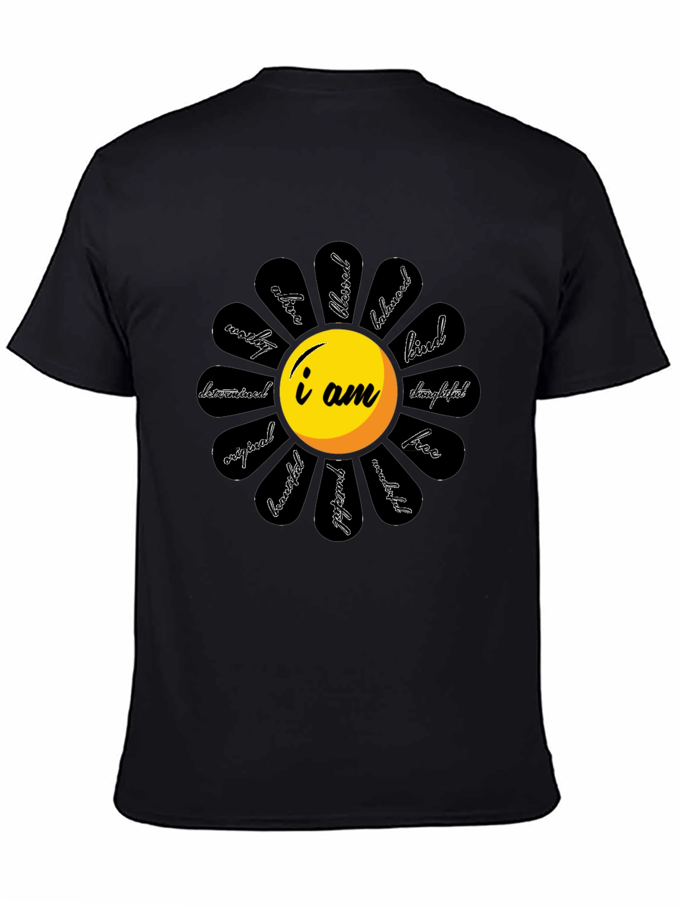 Affirmation Flower Graphic Tee - Black