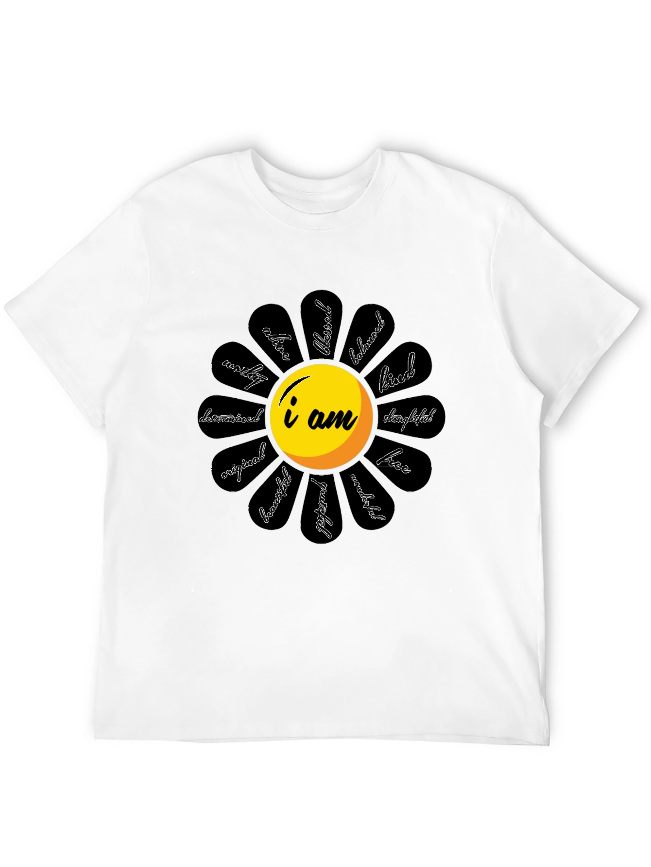 Affirmation Flower Graphic Tee - Black