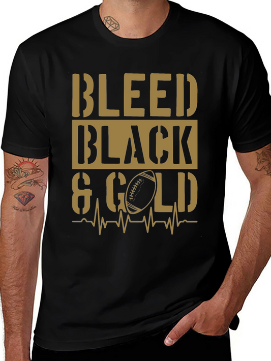 Bleed Black & Gold T-Shirt - Football Fan Apparel