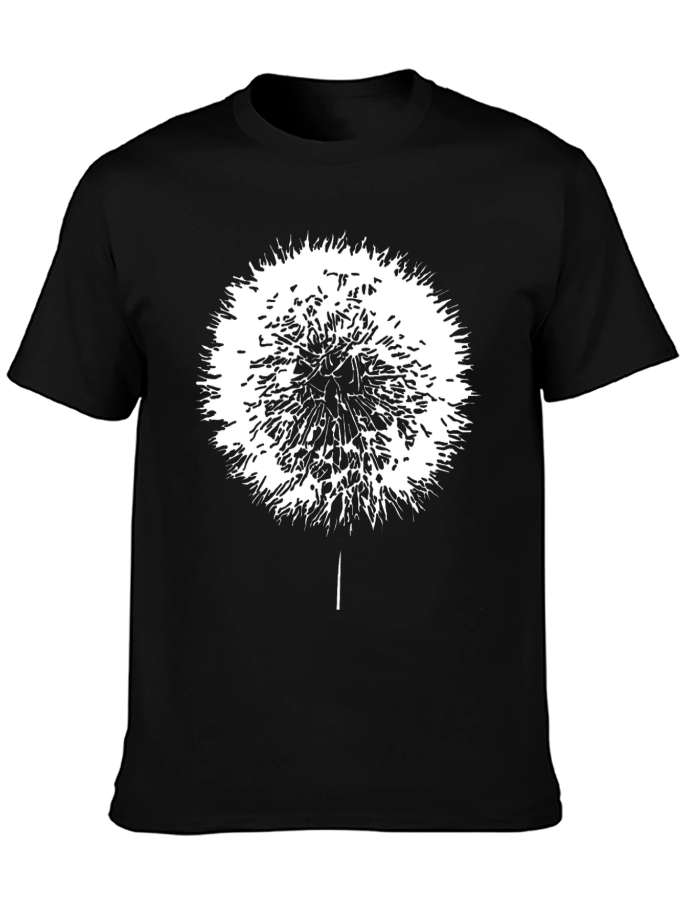 Dandelion Graphic Black T-Shirt - Mens Casual Tee