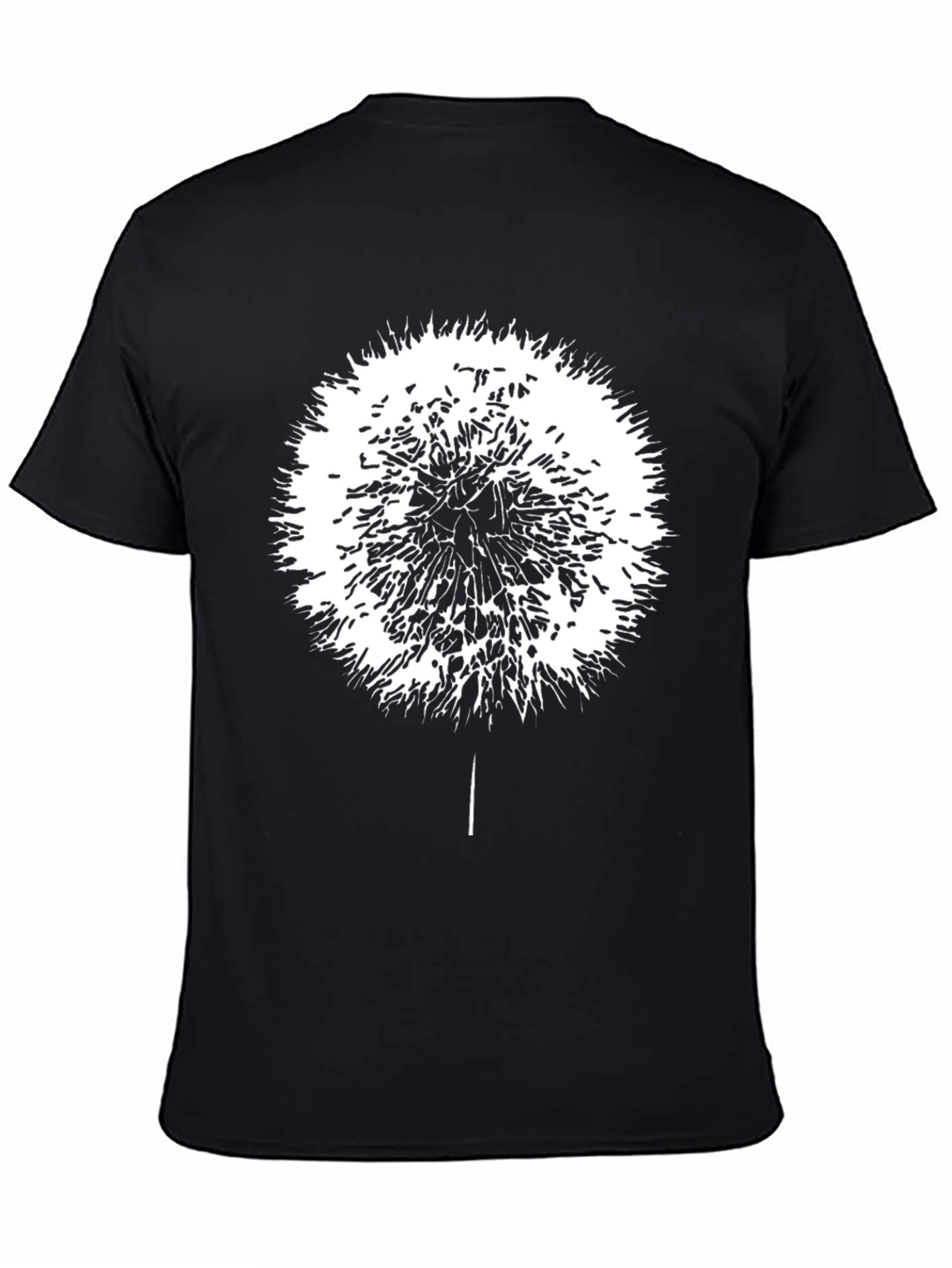 Dandelion Graphic Black T-Shirt - Mens Casual Tee
