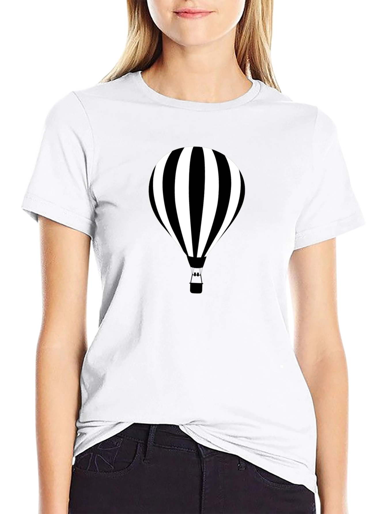 Striped Hot Air Balloon Graphic Tee