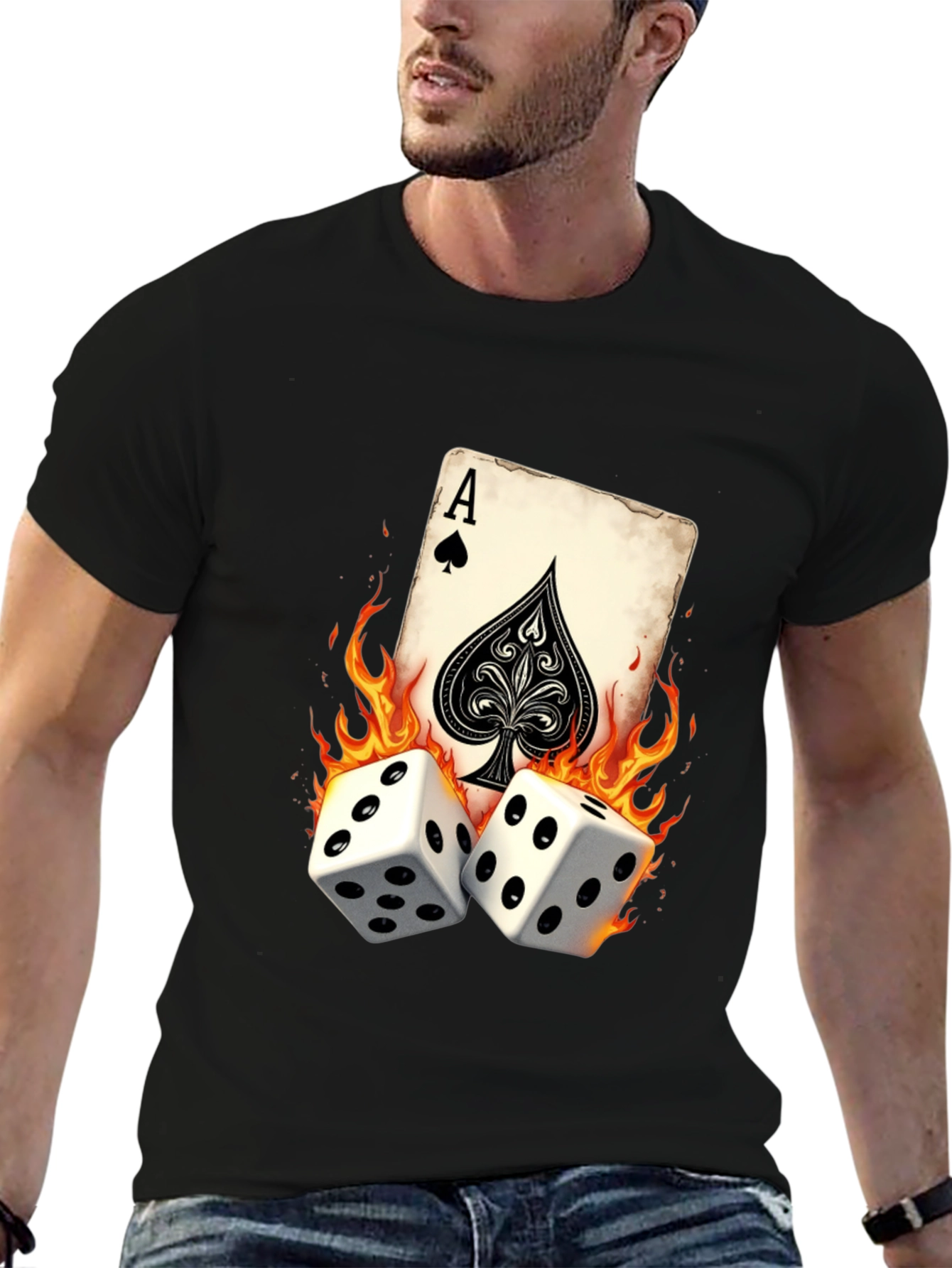 Ace of Spades Dice T-Shirt - Gambler Tee