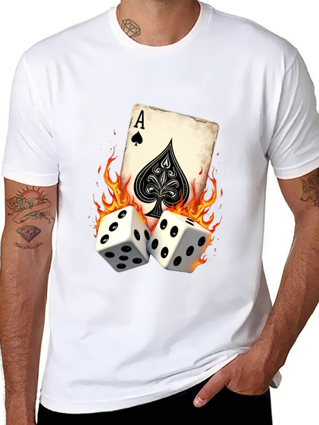 Ace of Spades Dice T-Shirt - Gambler Tee