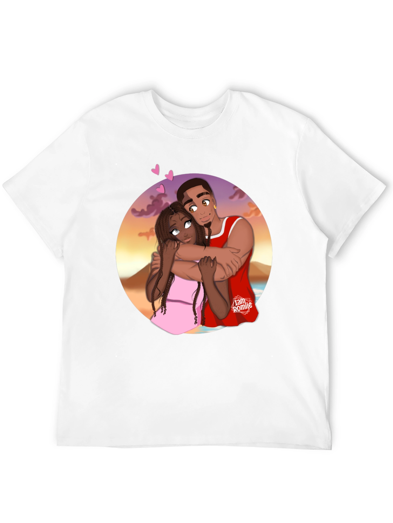 Couples Embrace Black Graphic Tee