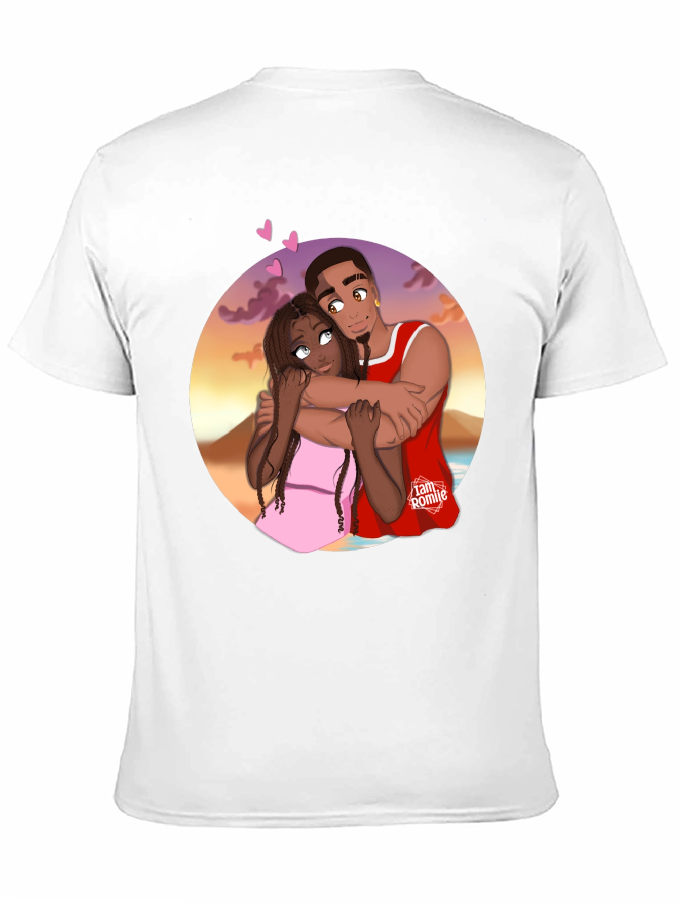 Couples Embrace Black Graphic Tee