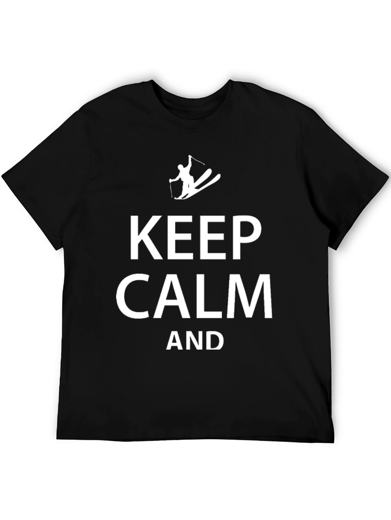 Keep Calm and Ski Black Graphic Tee