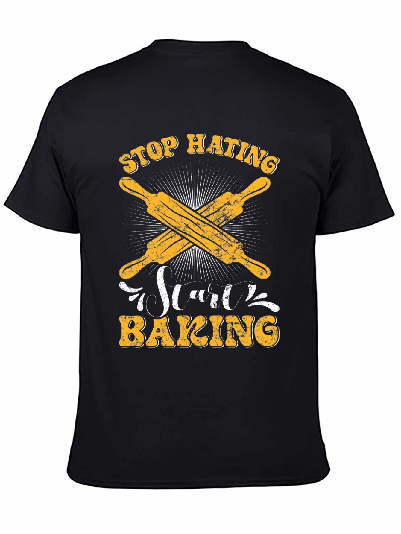 Stop Hating Start Baking Black T-Shirt