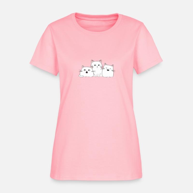 Triple cats with different moods, happy, amazed