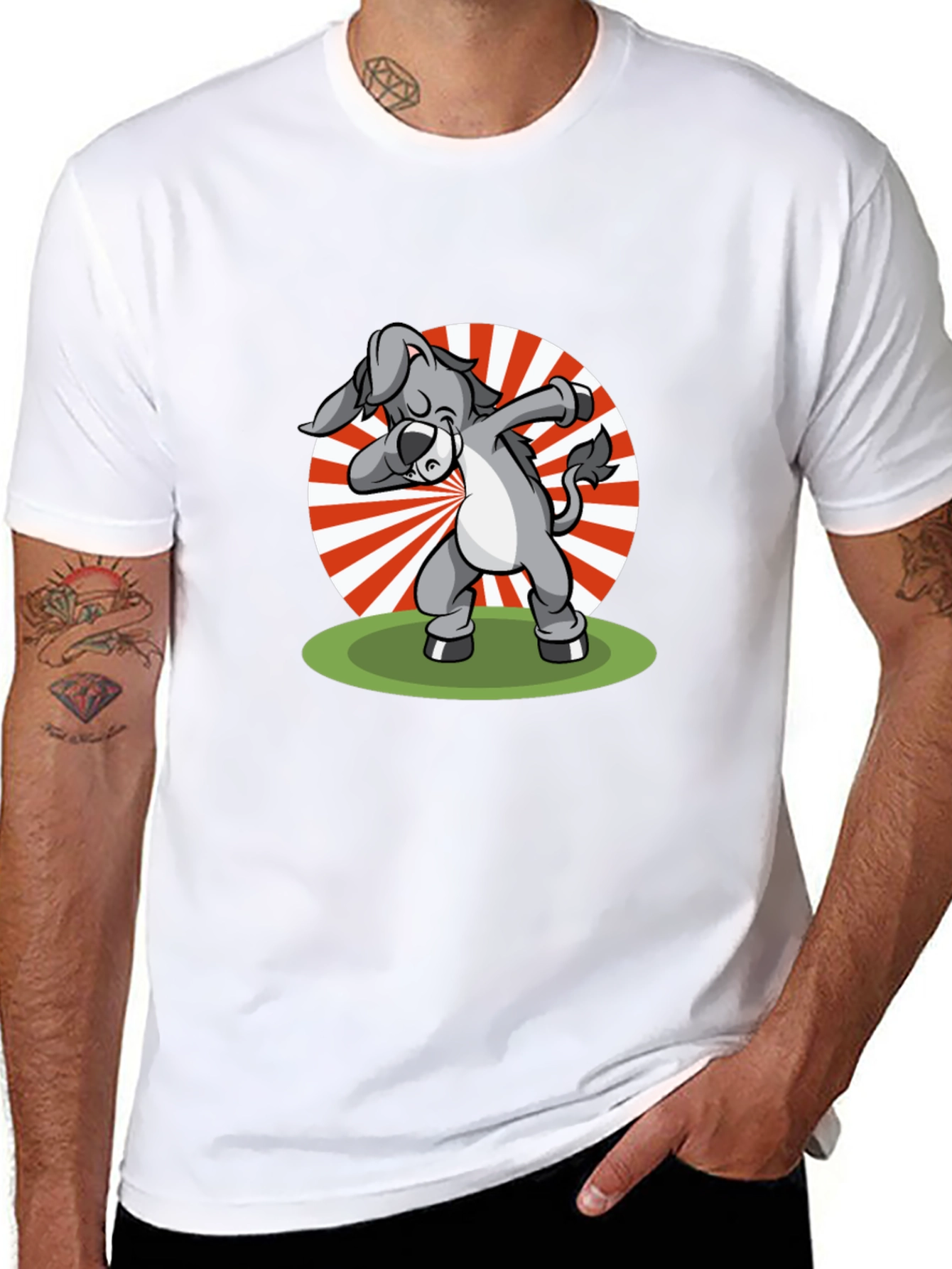 Dabbing Donkey Graphic T-Shirt - Black