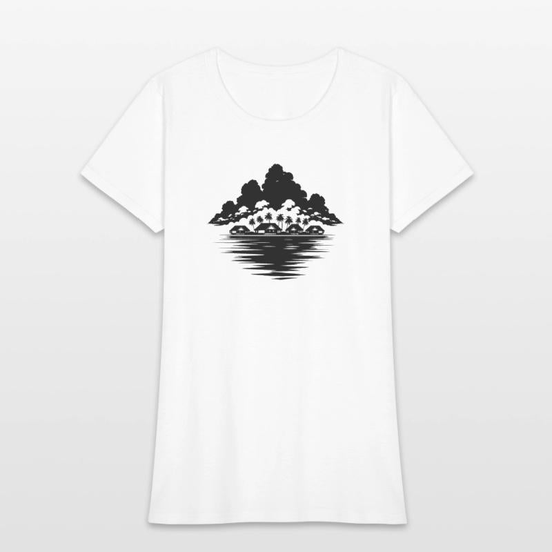 Tropical Island With Palm Trees