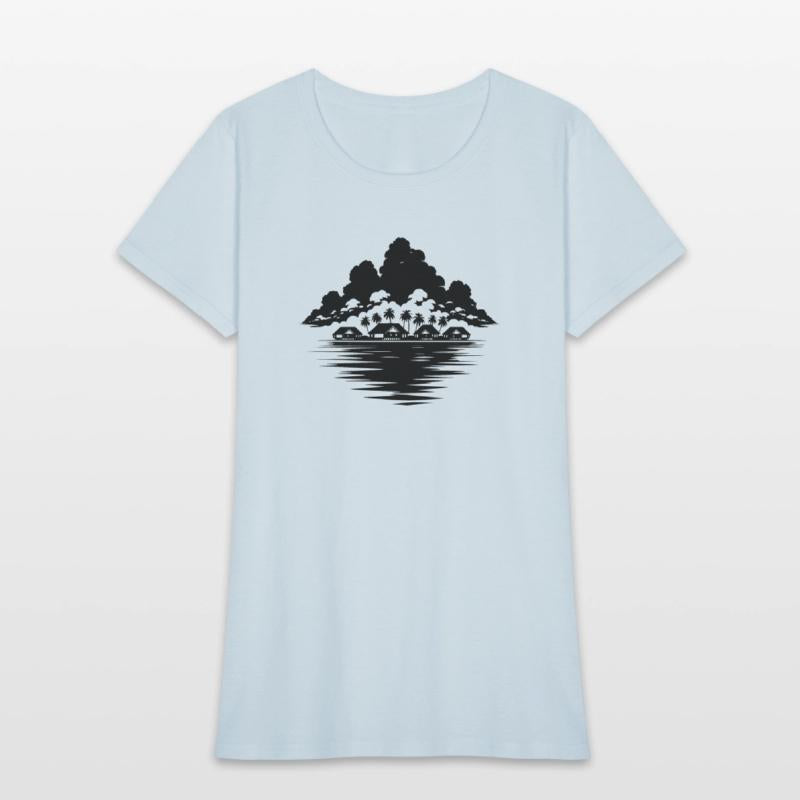 Tropical Island With Palm Trees