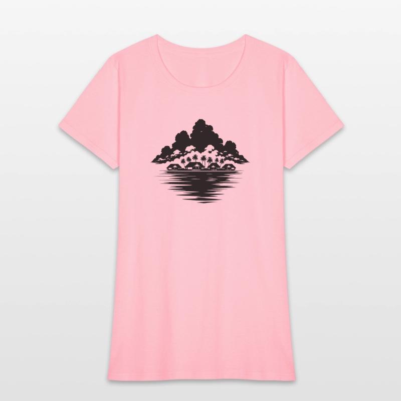 Tropical Island With Palm Trees