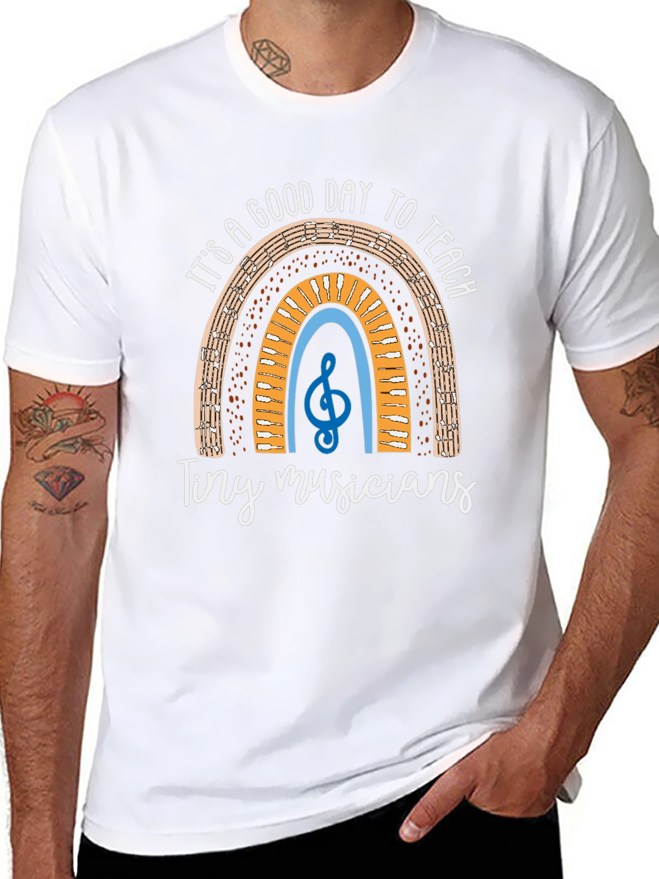Teacher Music Rainbow Graphic T-Shirt