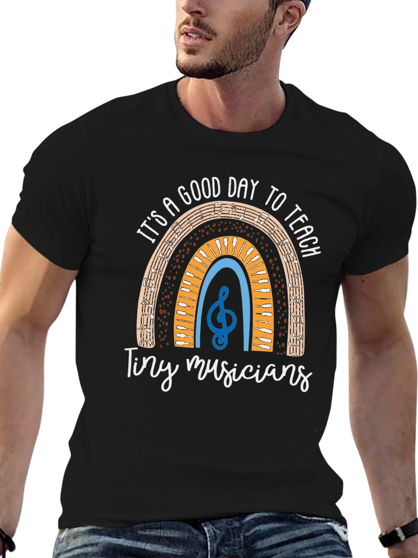 Teacher Music Rainbow Graphic T-Shirt