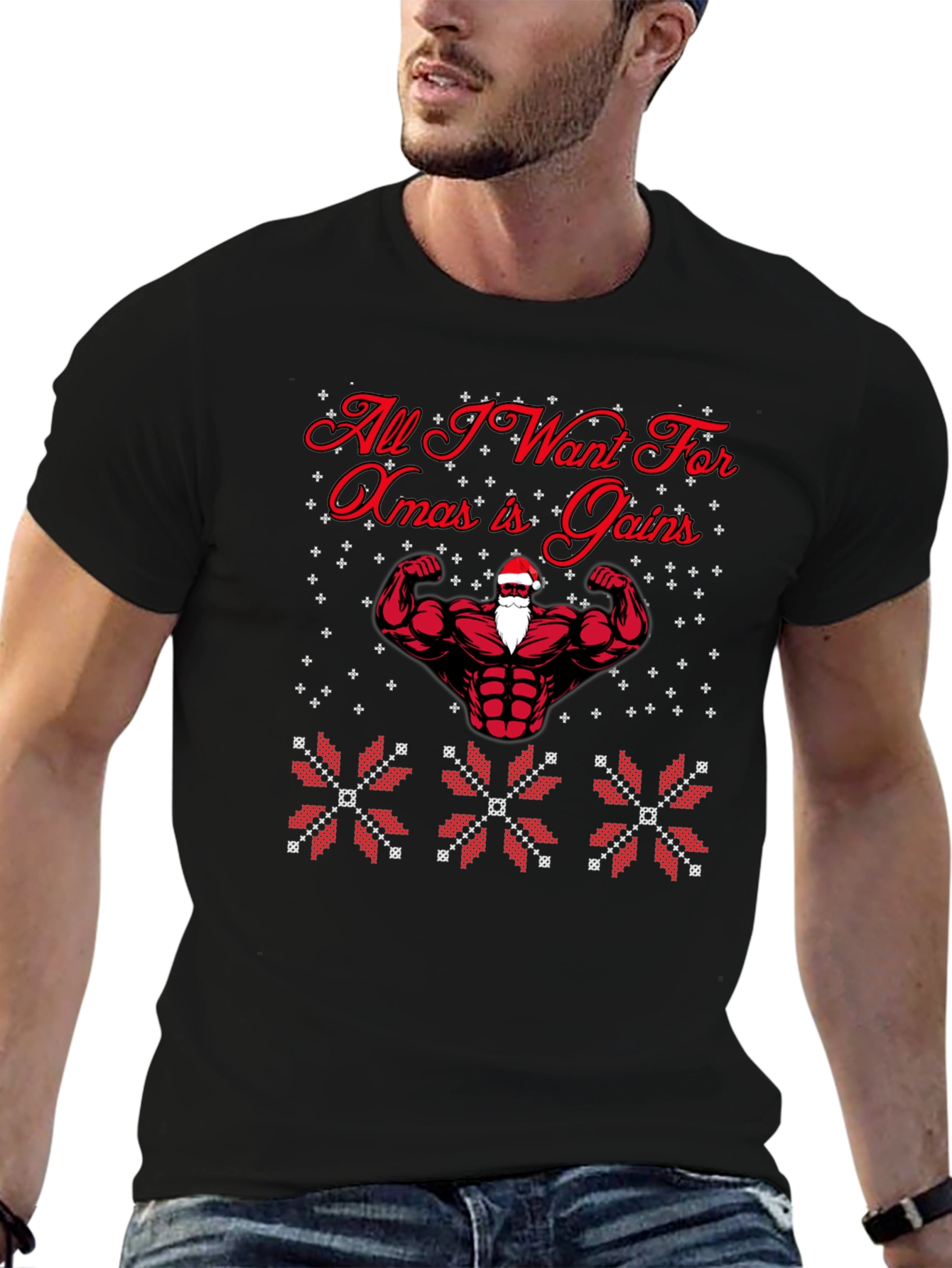 All I Want For Xmas Gains Santa T-Shirt