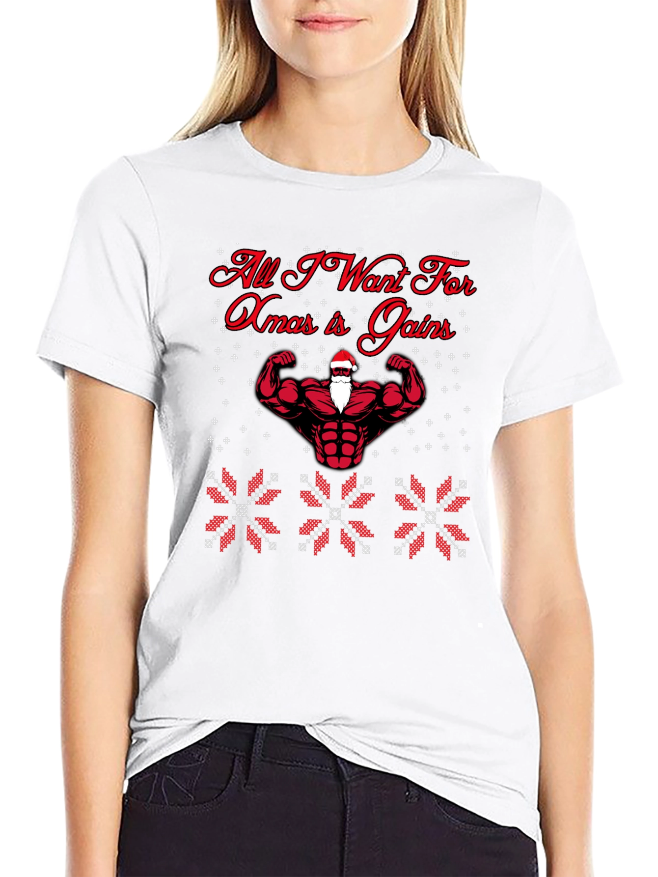 All I Want For Xmas Gains Santa T-Shirt