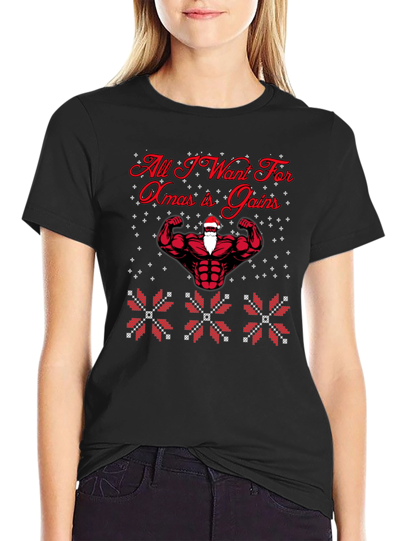 All I Want For Xmas Gains Santa T-Shirt