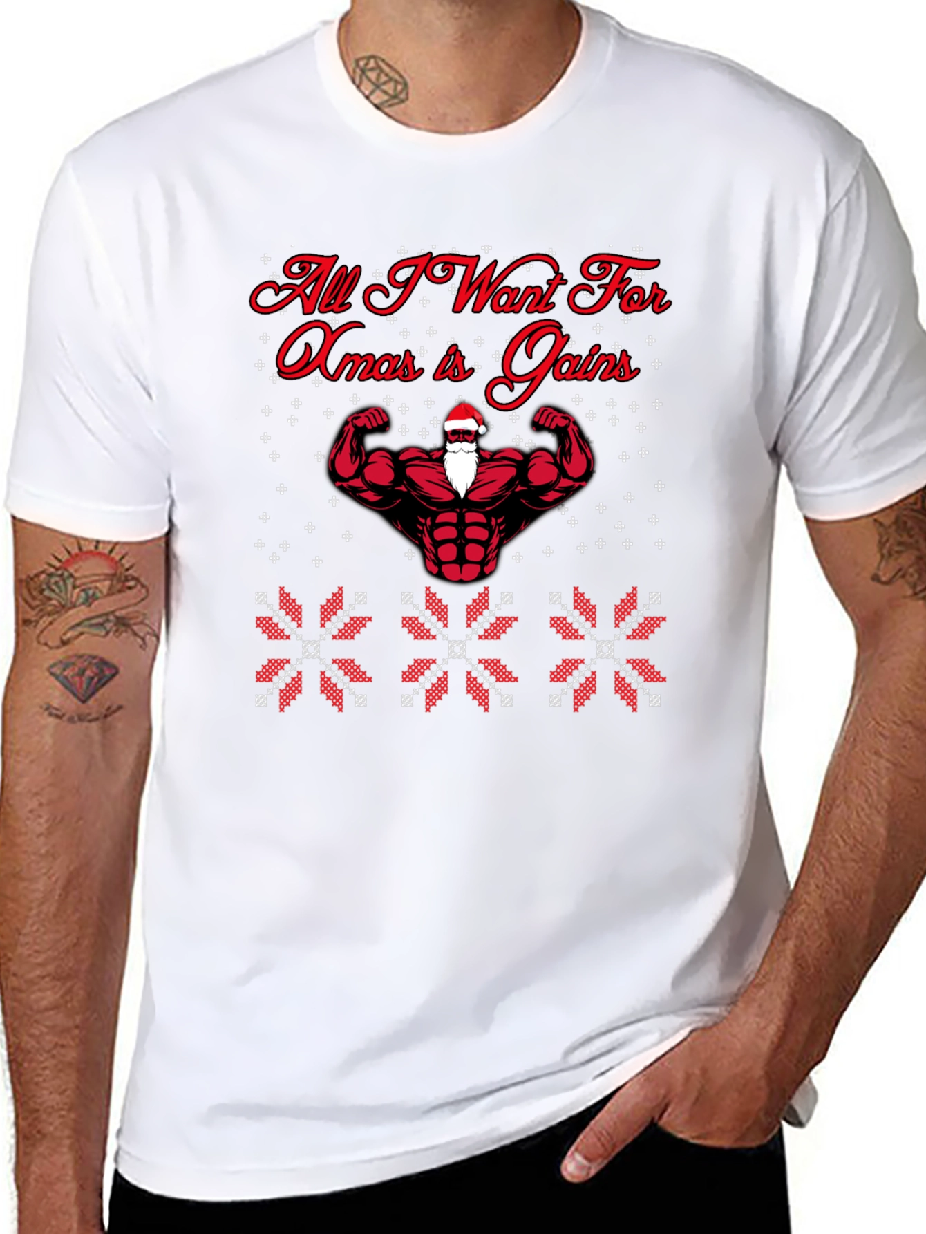 All I Want For Xmas Gains Santa T-Shirt