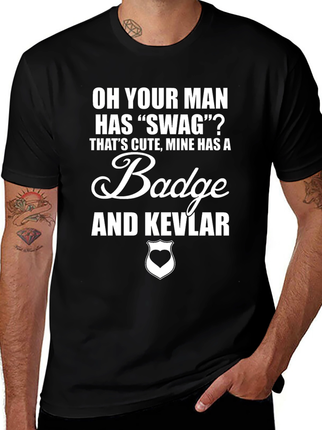 Funny Police Officer T-Shirt: Badge & Kevlar