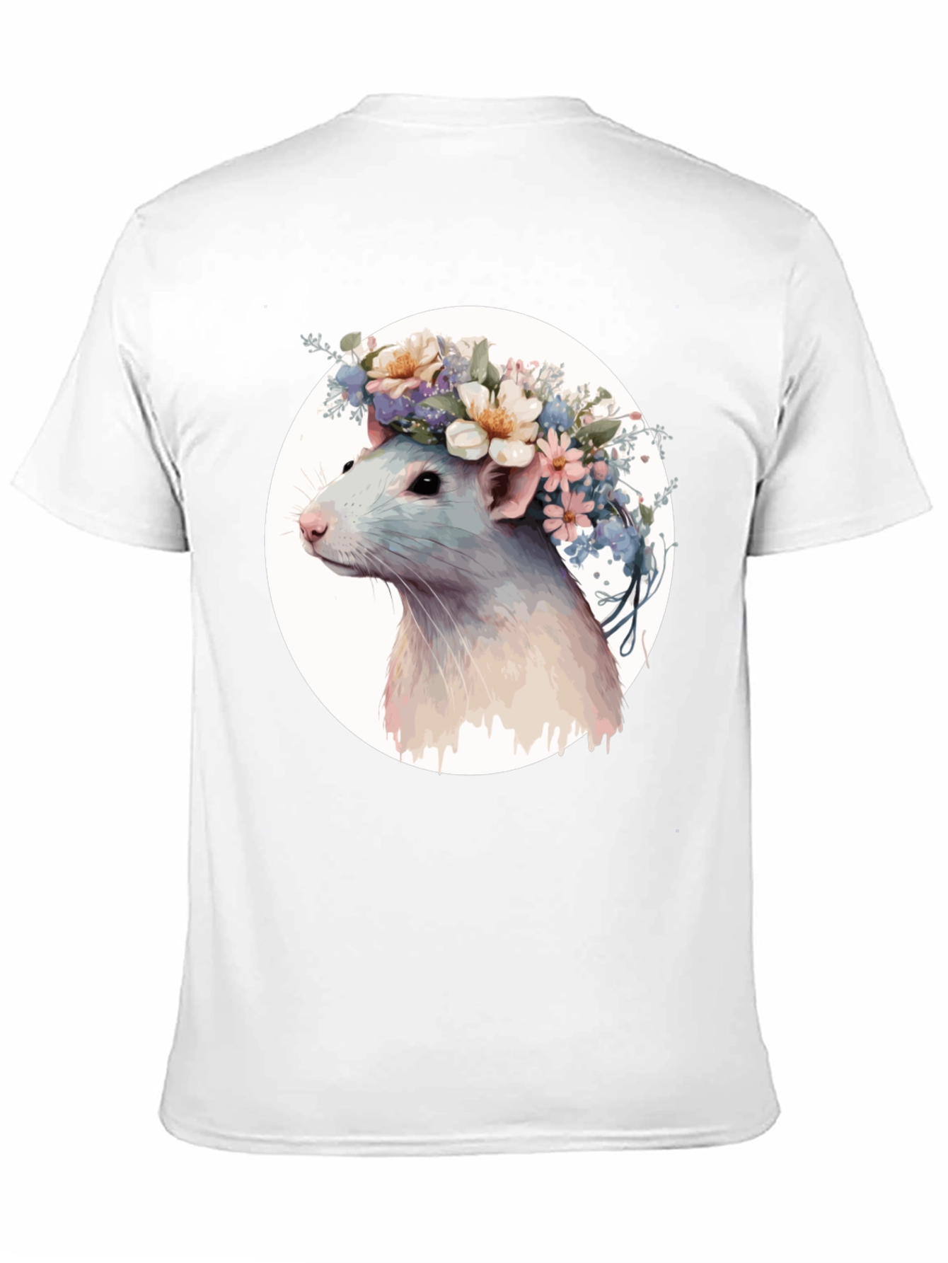 Rat with Floral Crown Graphic T-Shirt - Unisex