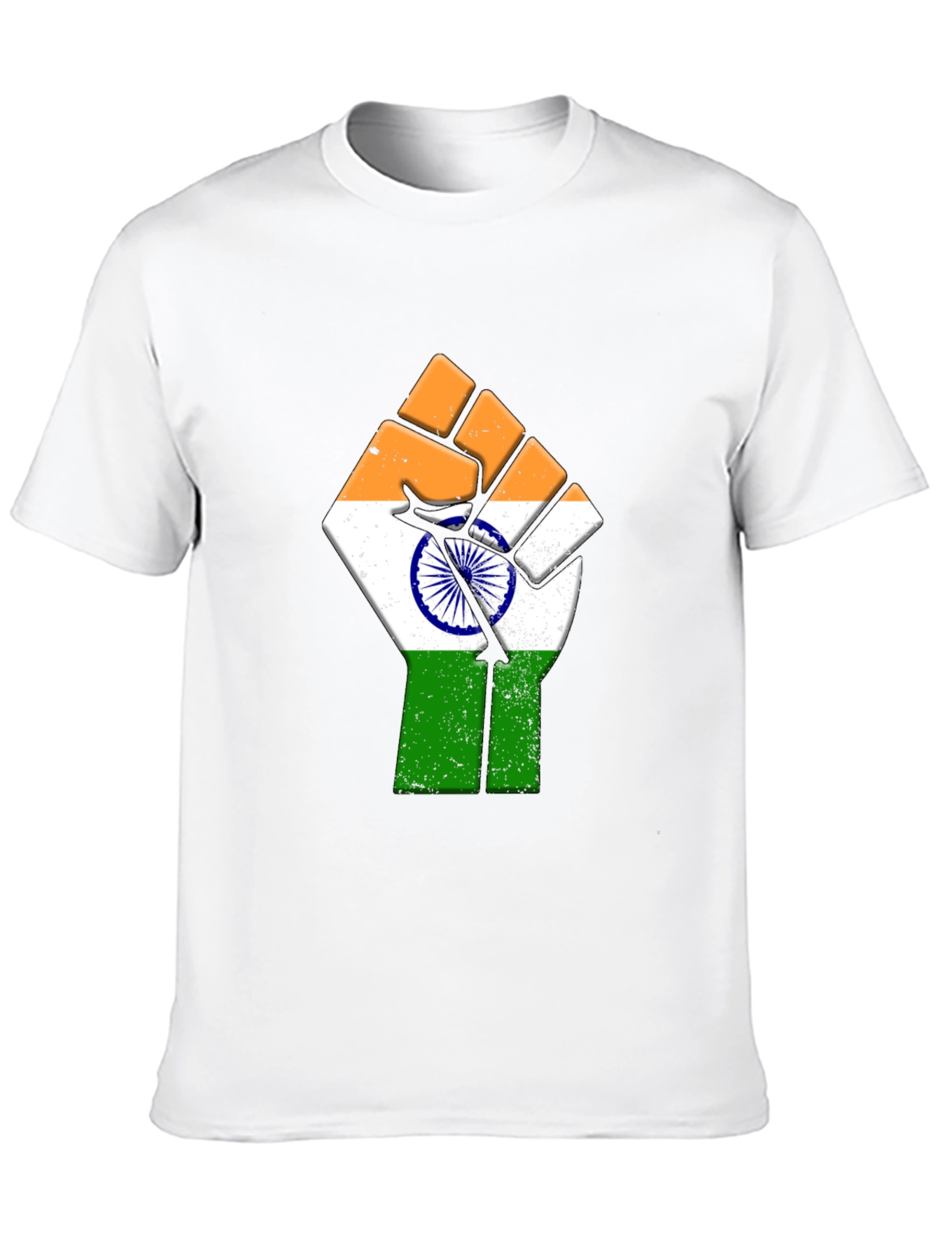 Indian Flag Fist Graphic Tee - Patriotic Pride