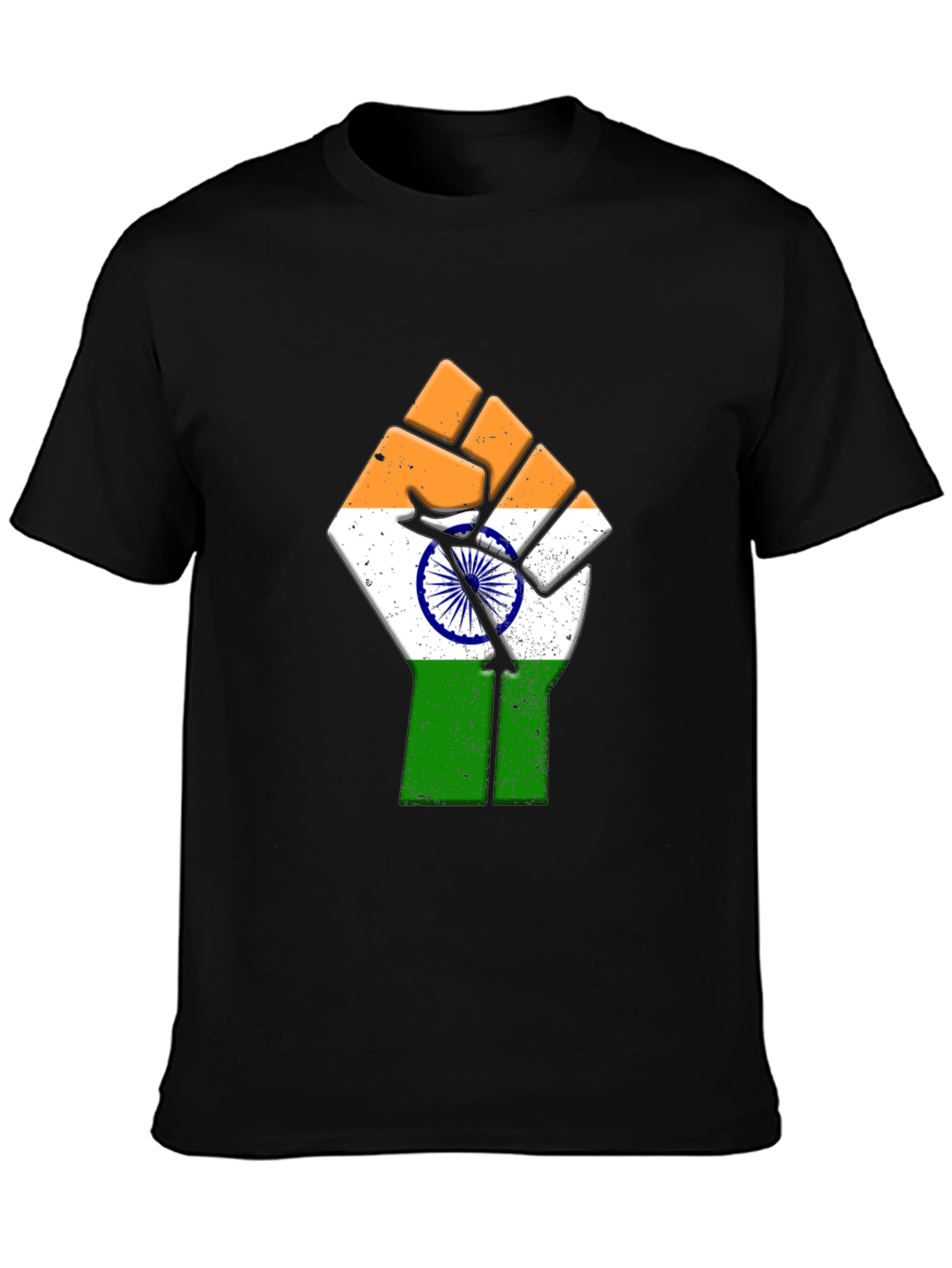 Indian Flag Fist Graphic Tee - Patriotic Pride