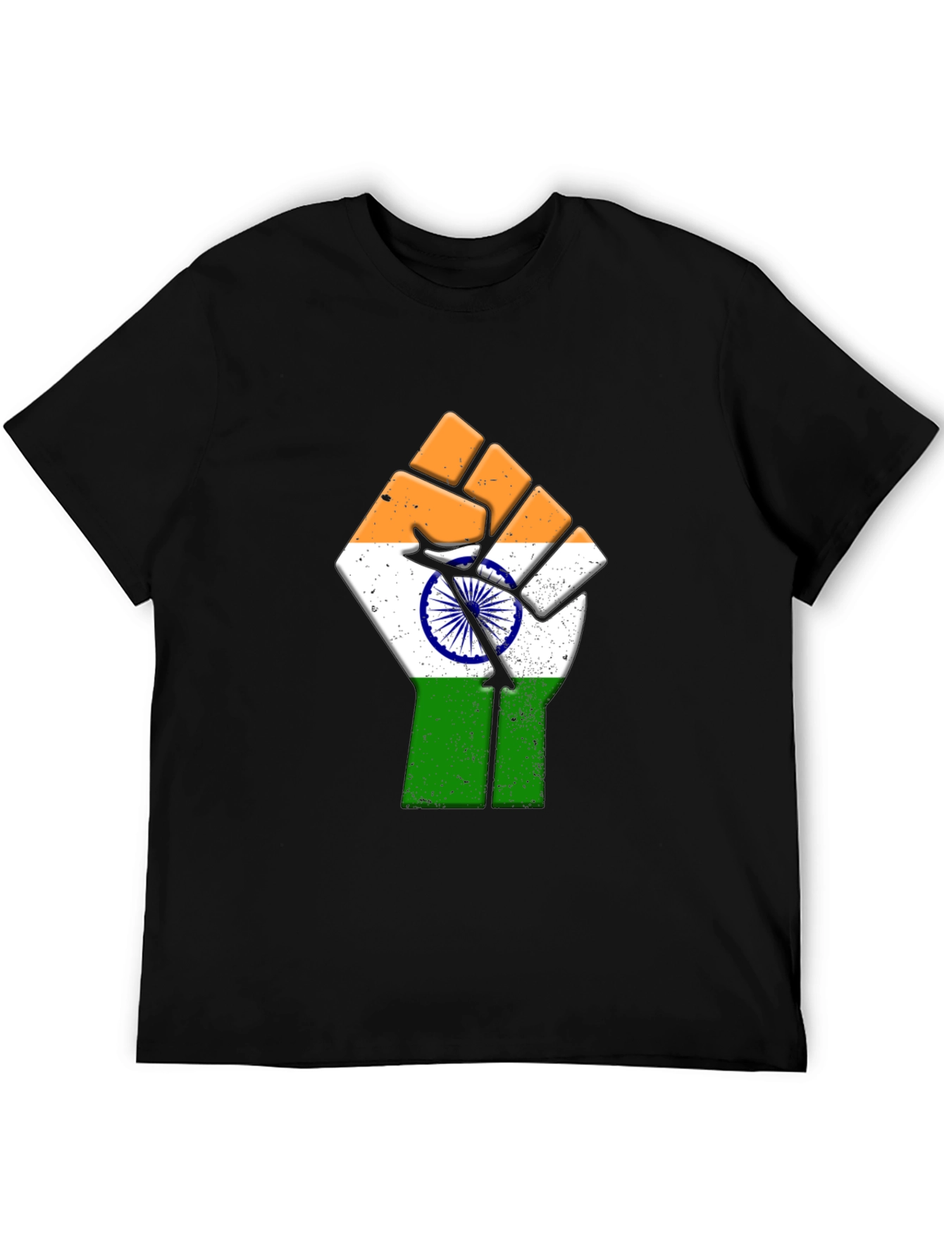 Indian Flag Fist Graphic Tee - Patriotic Pride