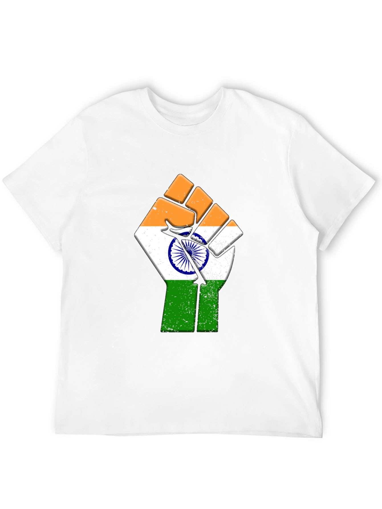 Indian Flag Fist Graphic Tee - Patriotic Pride