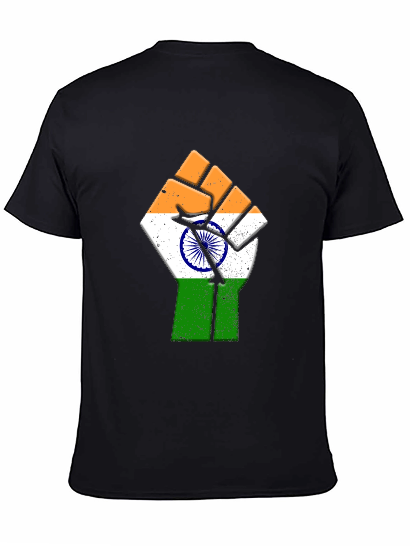 Indian Flag Fist Graphic Tee - Patriotic Pride