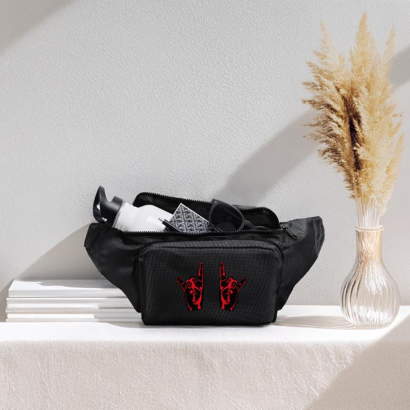 Two heavy metal hard rock horn finger hand gesture