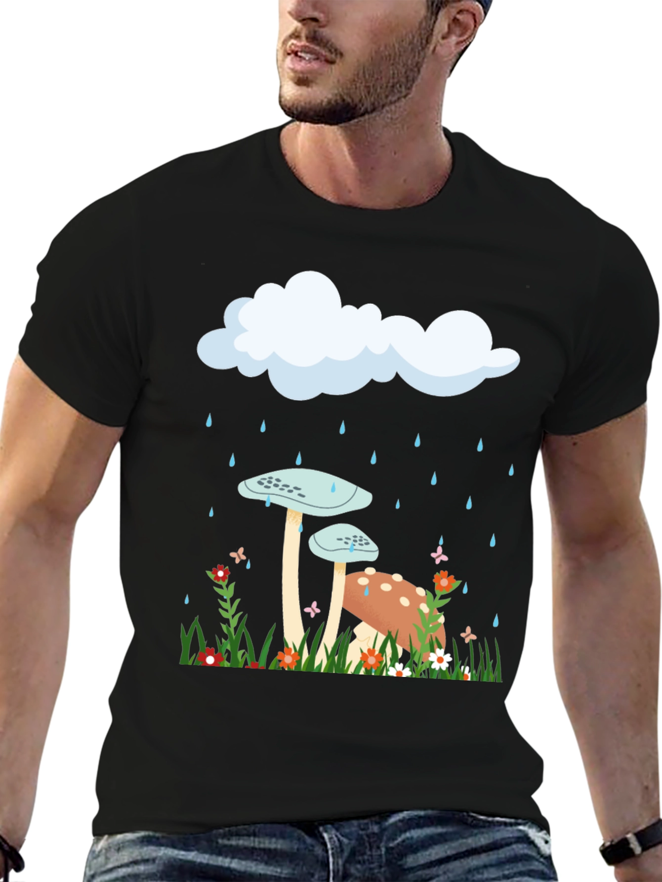 Mushroom Rain Cloud Graphic Tee