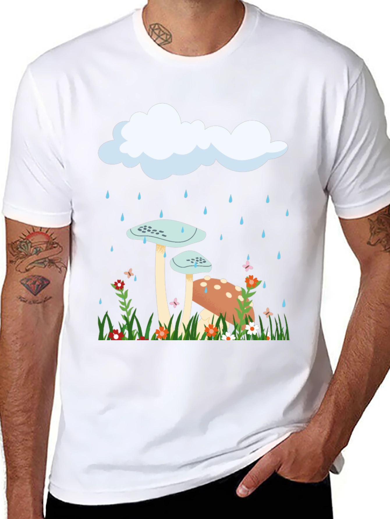 Mushroom Rain Cloud Graphic Tee