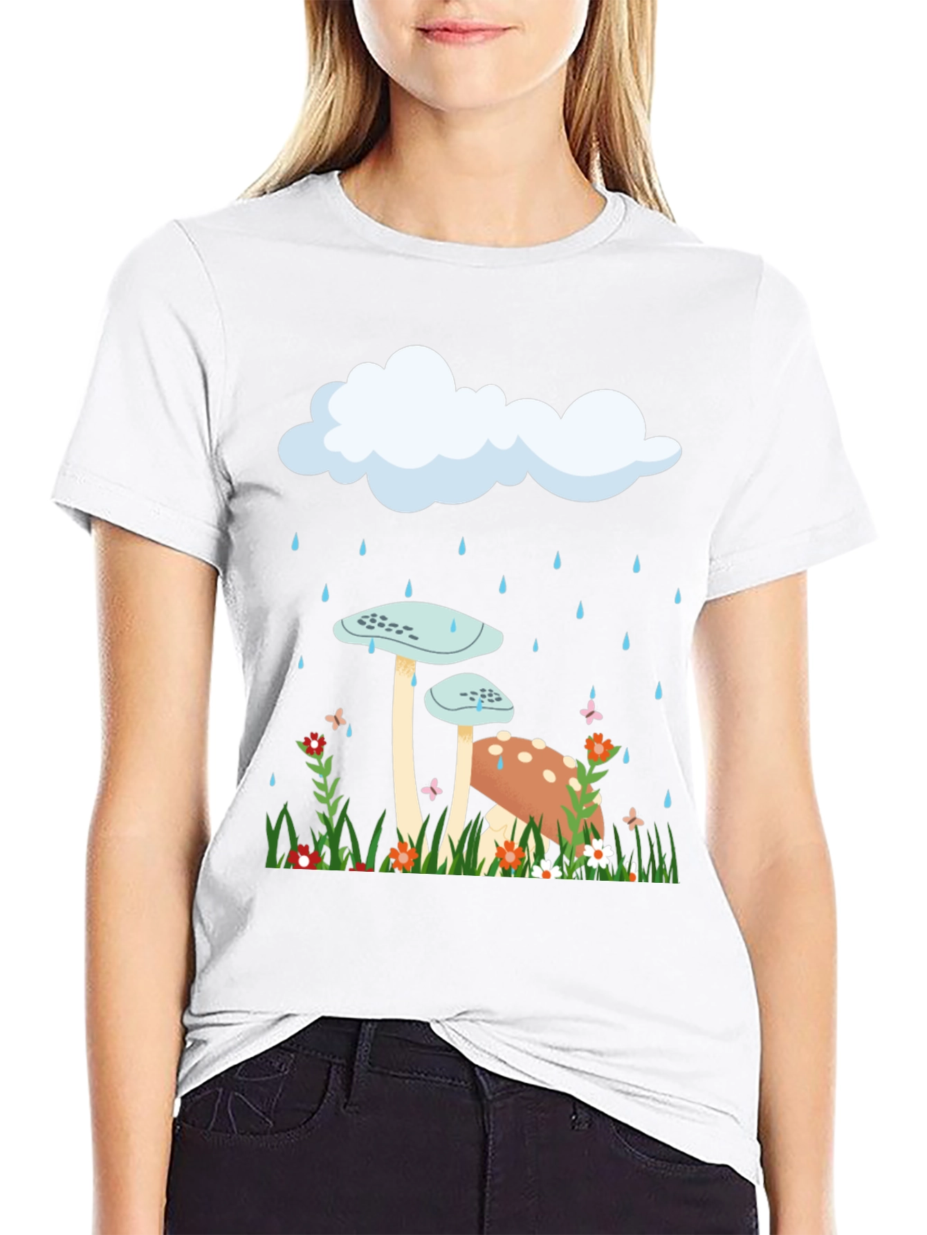 Mushroom Rain Cloud Graphic Tee