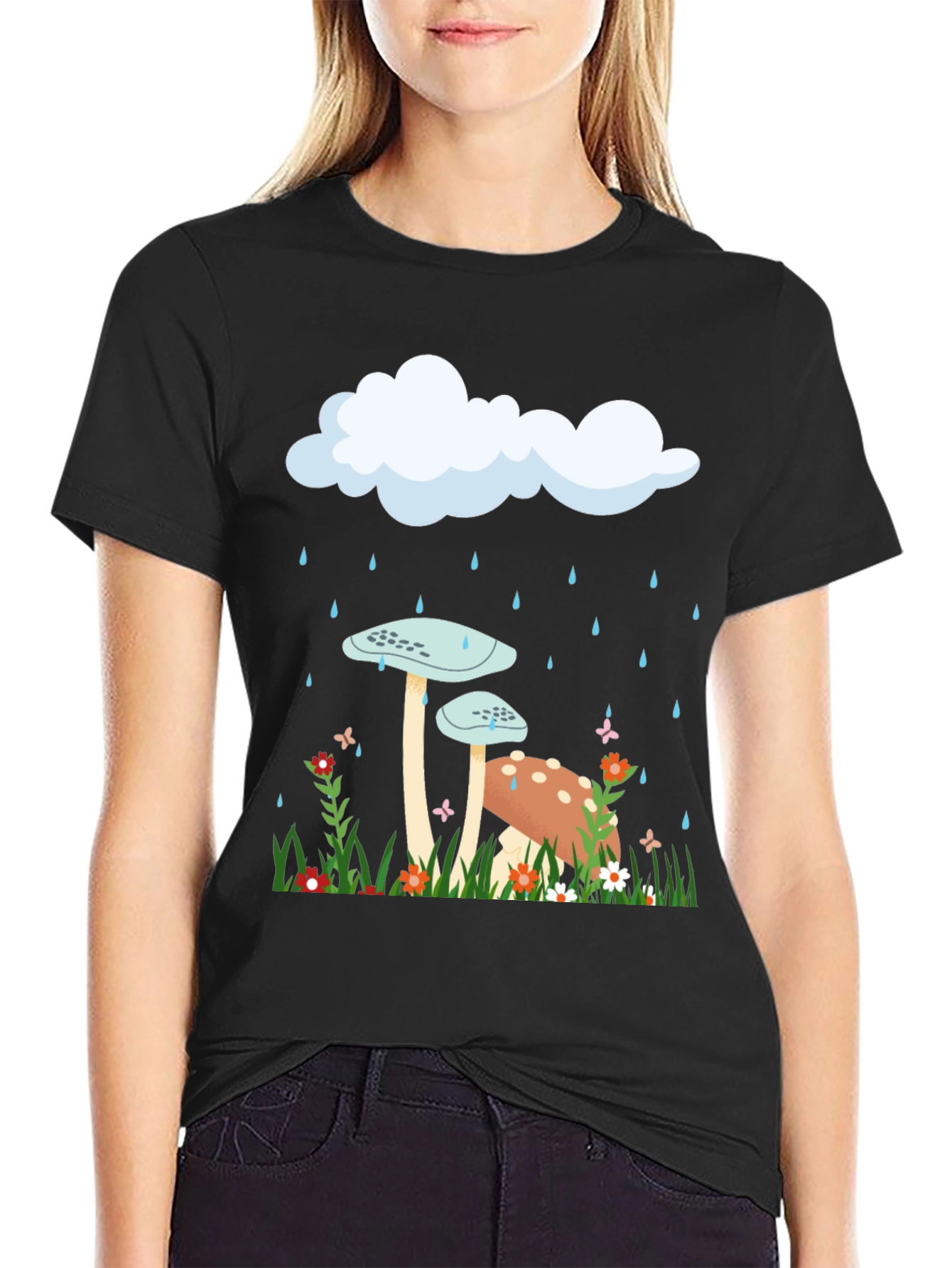 Mushroom Rain Cloud Graphic Tee