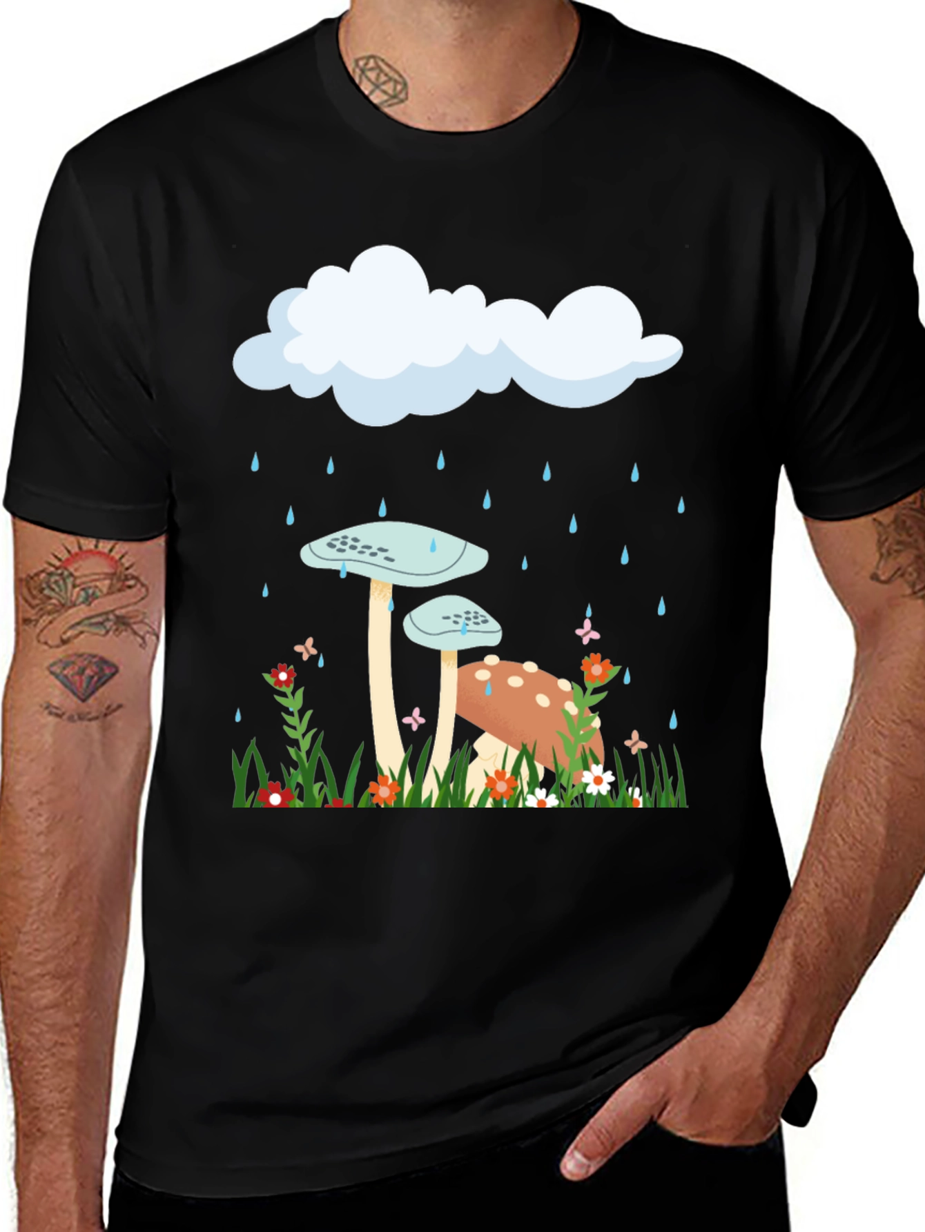 Mushroom Rain Cloud Graphic Tee