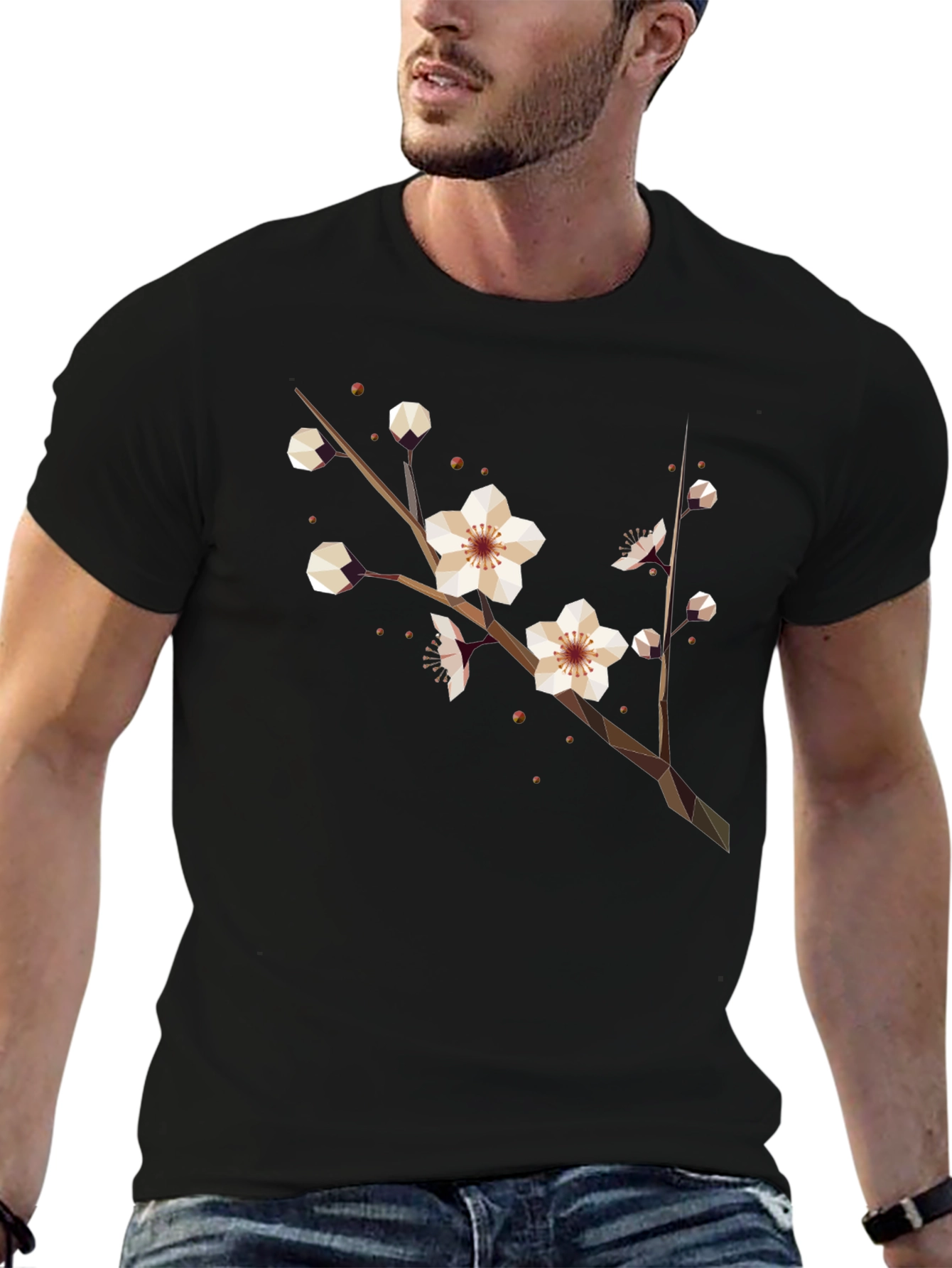 Geometric Blossom Tee - Modern Graphic Print Shirt