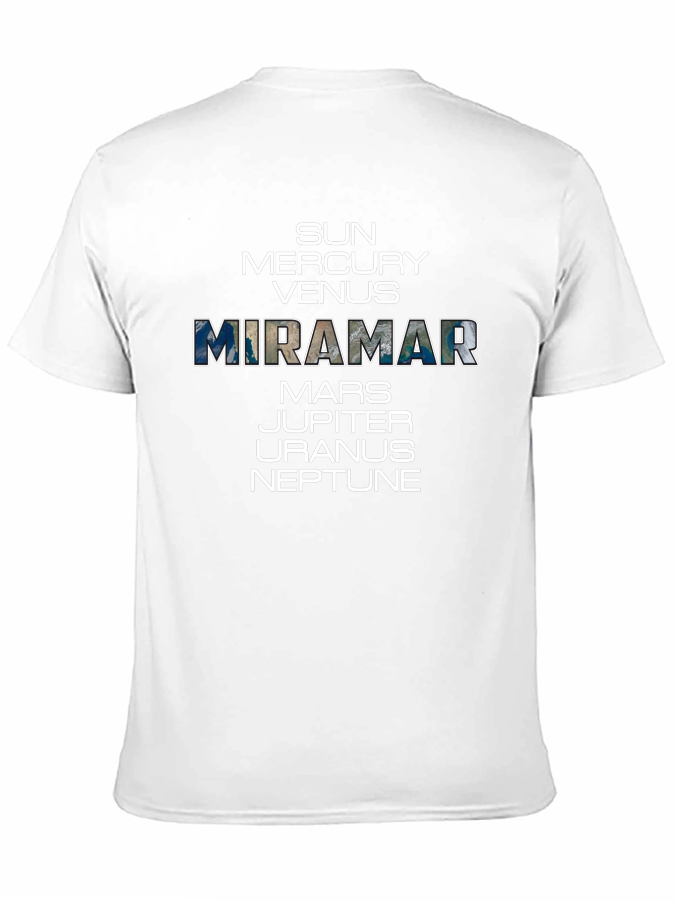 Planets List T-Shirt - Miramar Earth Design