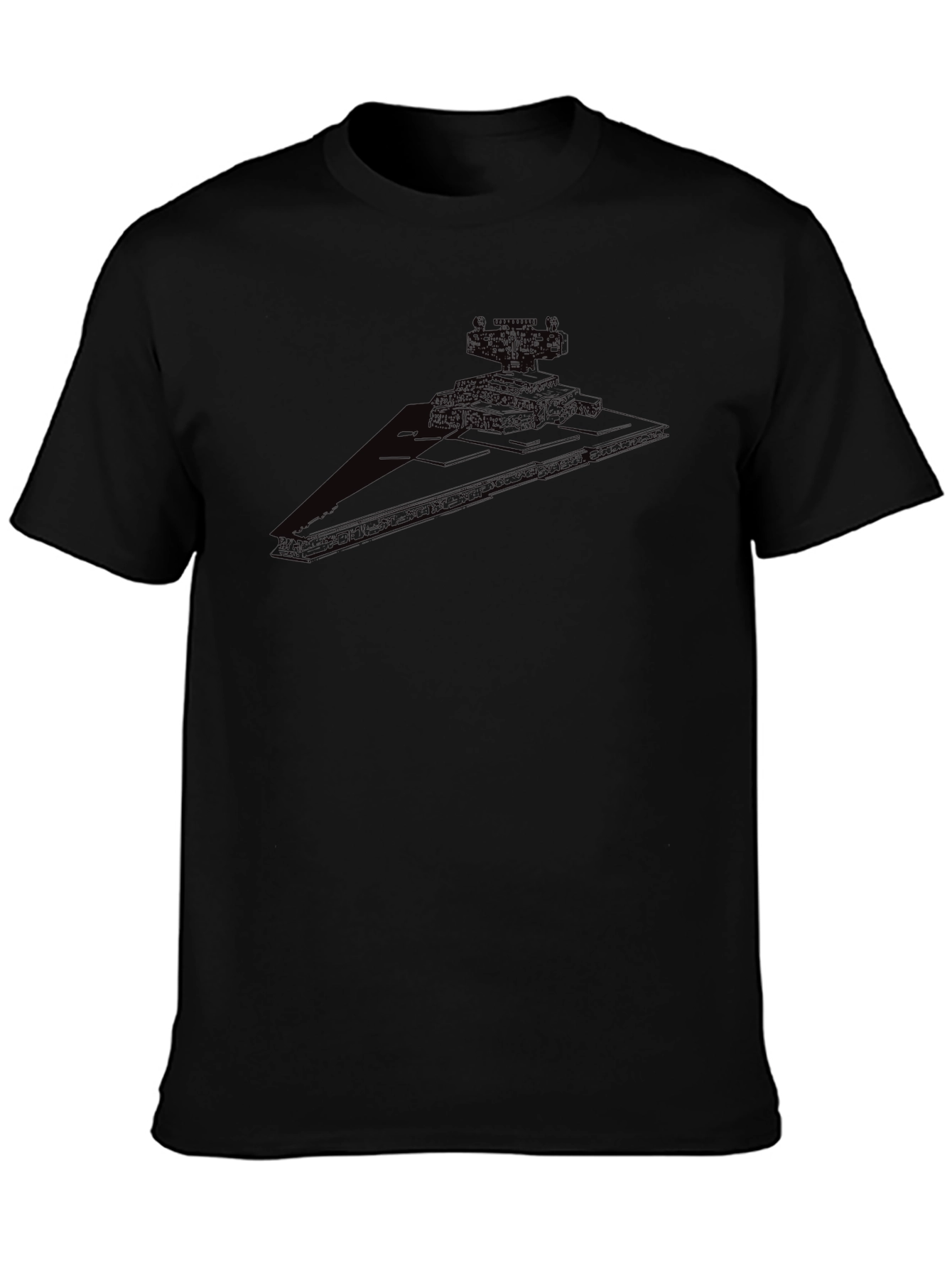 Star Destroyer Graphic Tee - Black Cotton Blend T-Shirt
